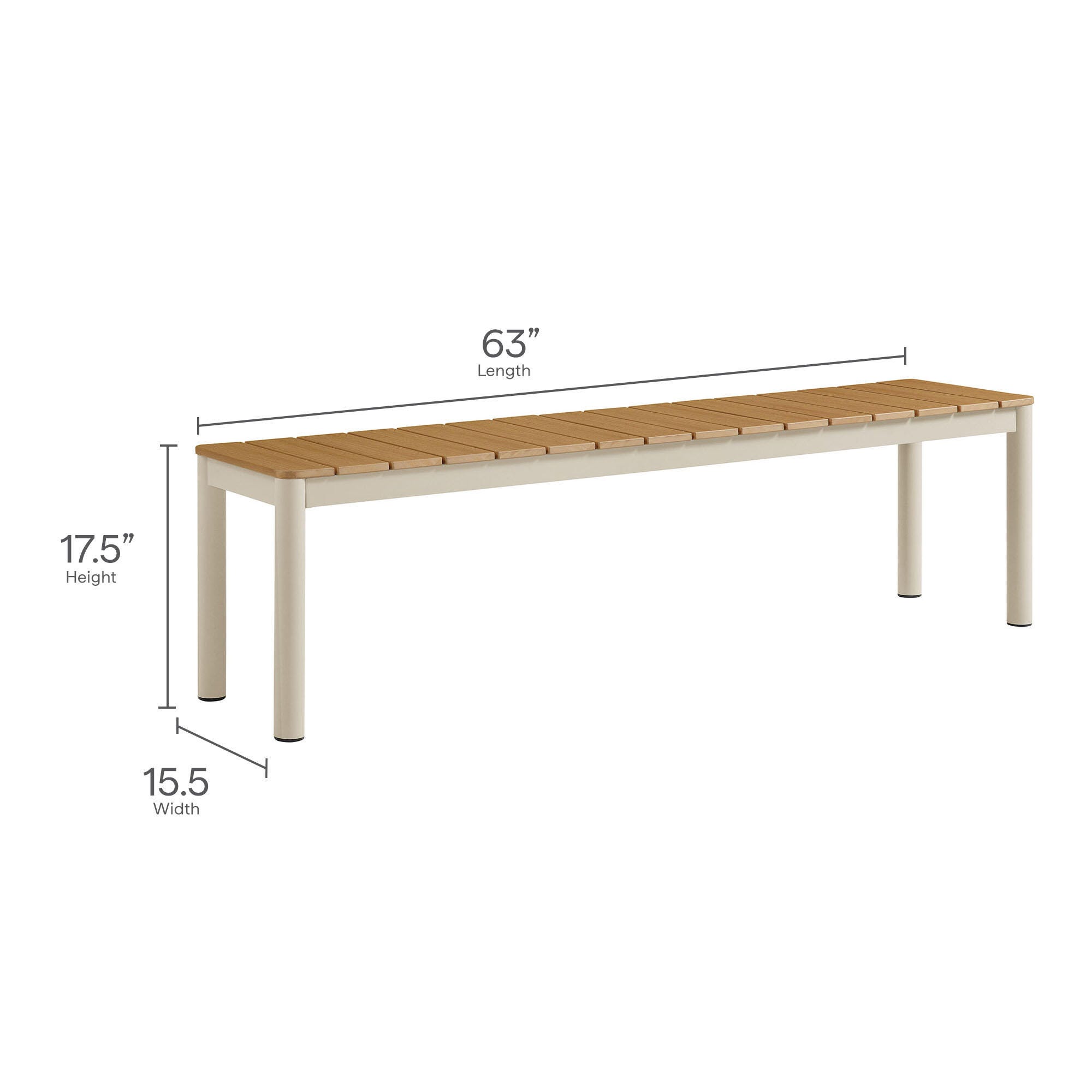 Modway Finn Outdoor Dining Table and 2 Benches, , large