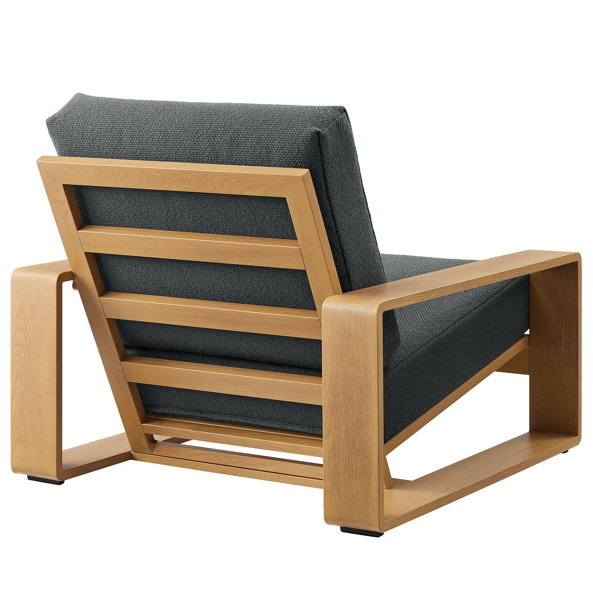 Modway Lirienne Outdoor Lounge Chair (Set of 2), Charcoal/Natural, large