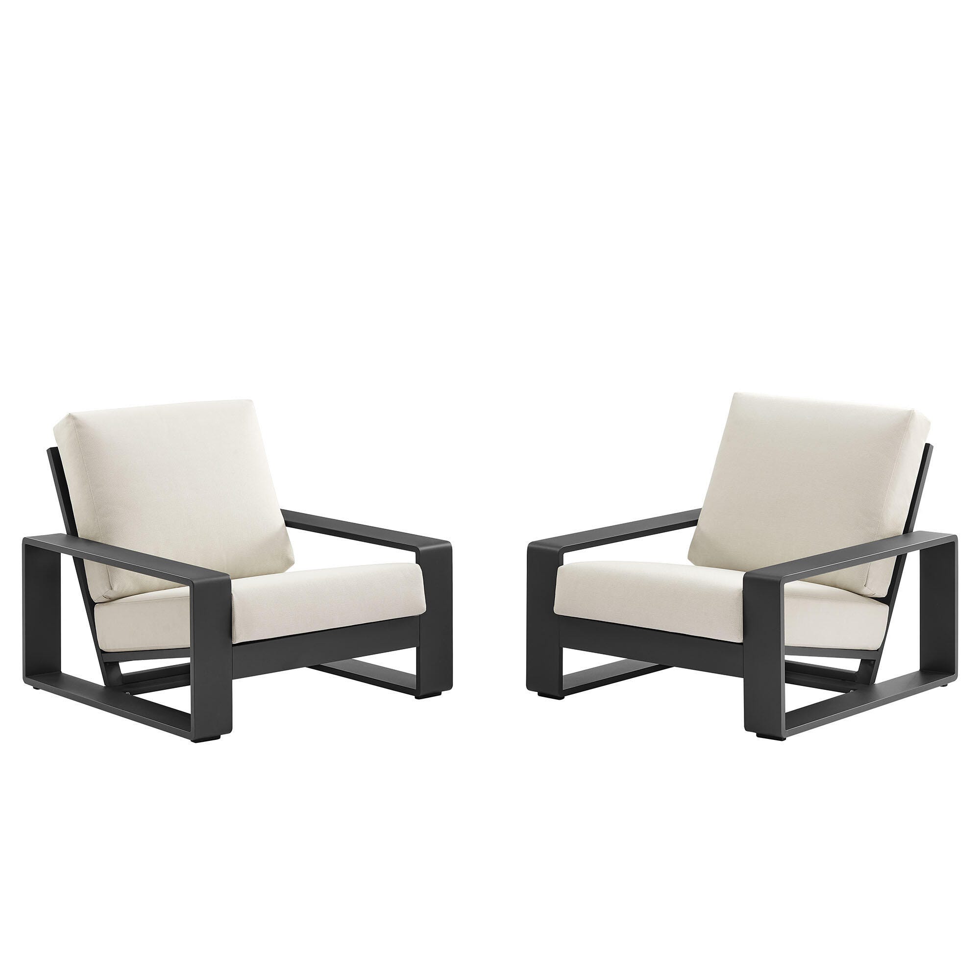Modway Lirienne Outdoor Lounge Chair (Set of 2), Cream, large