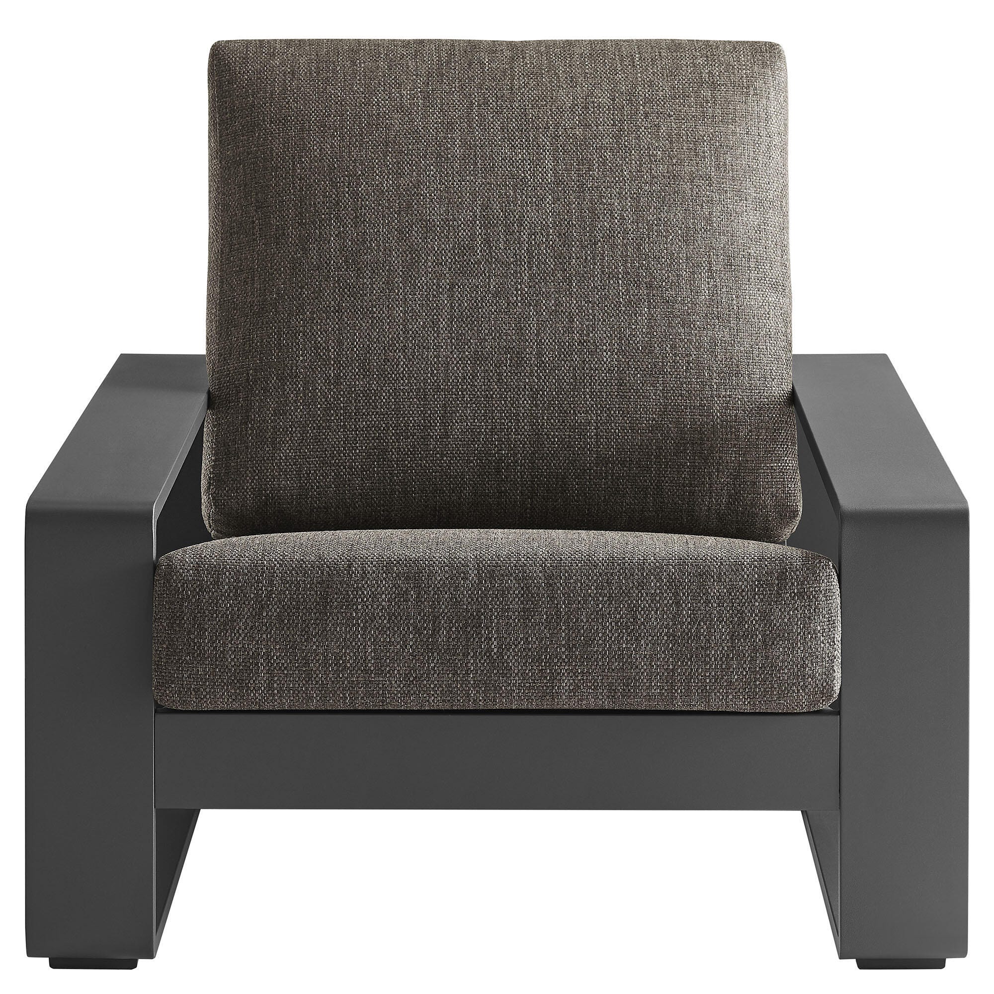 Modway Lirienne Outdoor Lounge Chair (Set of 2), Smoke, large