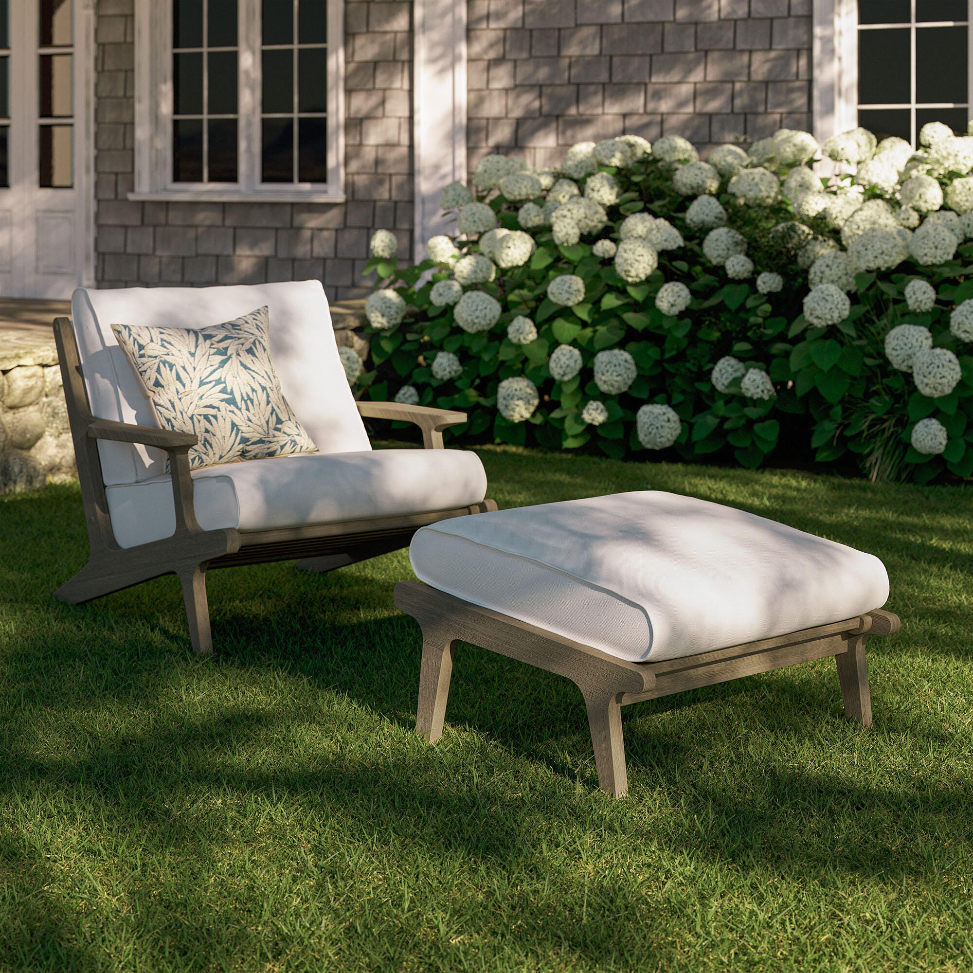 Modway Saratoga Outdoor Lounge Chair and Ottoman, , large