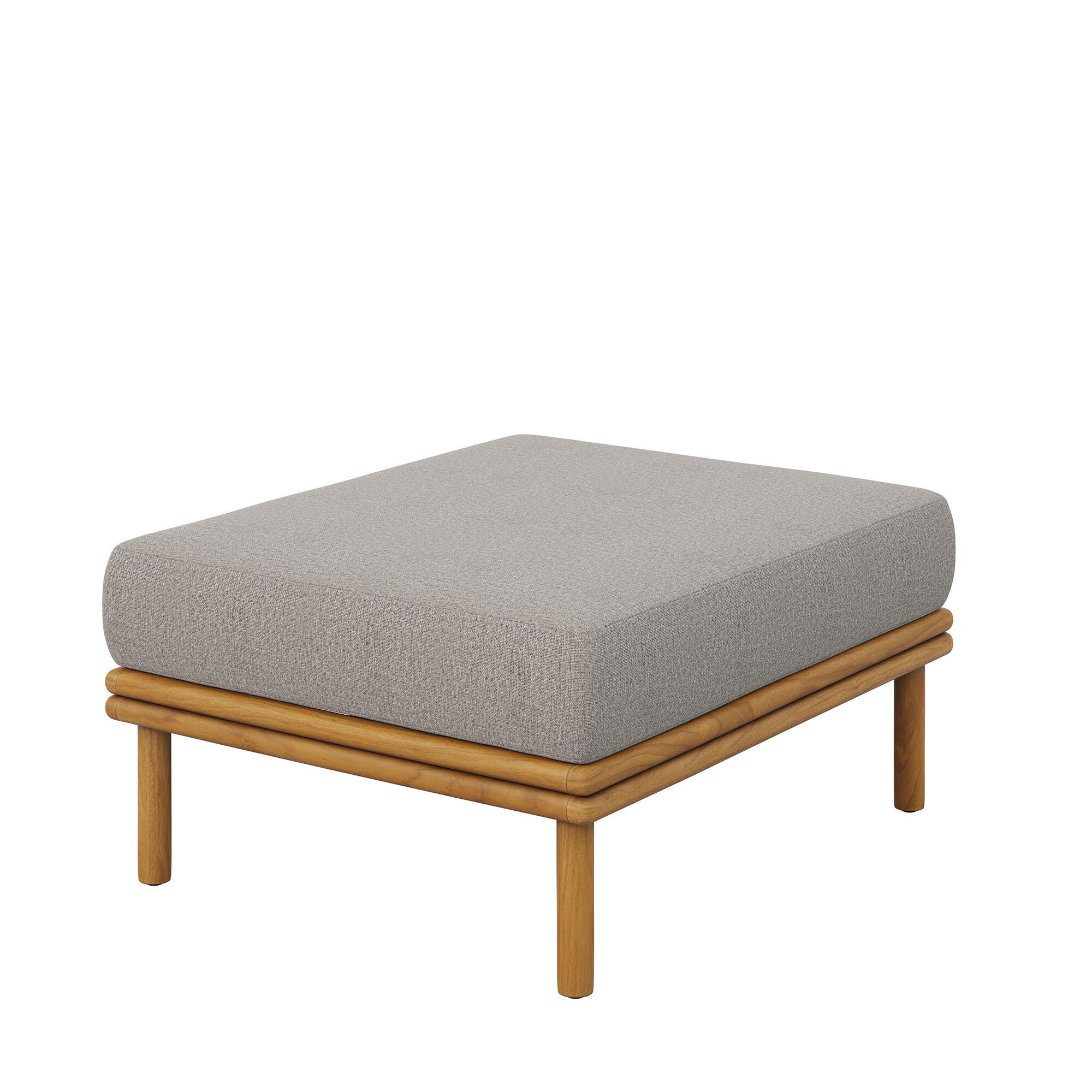 Modway Wren Outdoor Lounge Chair and Ottoman, Natural/Driftwood, large