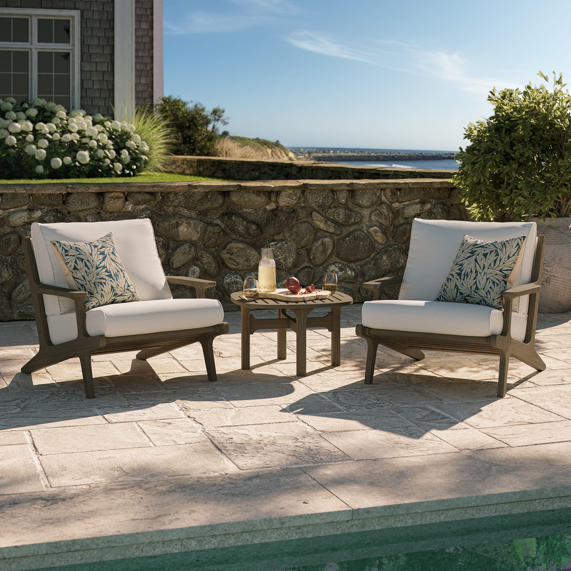 Modway Saratoga Outdoor 2 Lounge Chair and Side Table, , large
