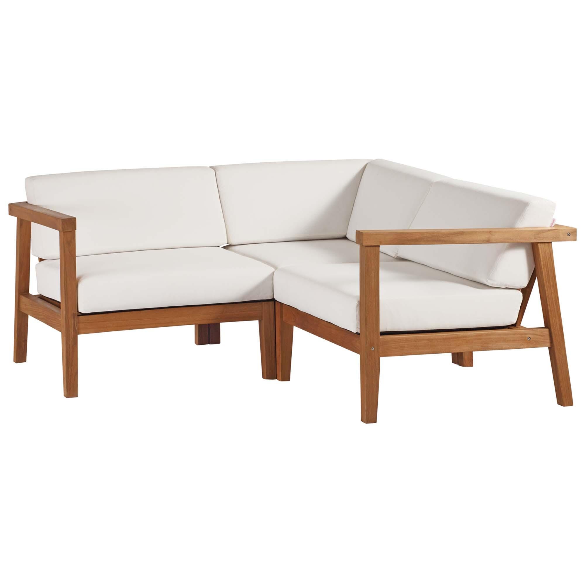 Modway Bayport 3-Piece Outdoor Sectional Sofa Set, , large