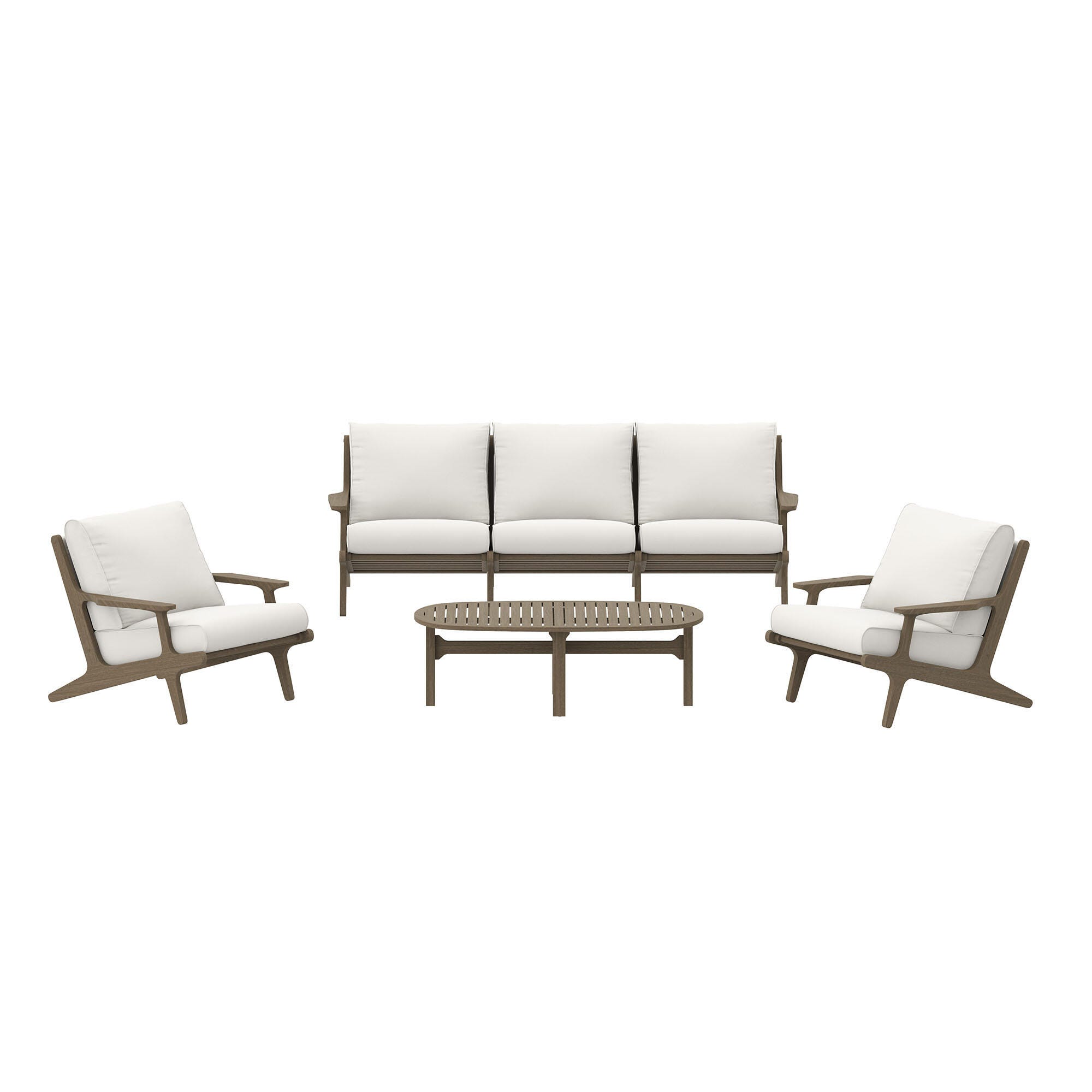 Modway Saratoga Outdoor Sofa and 2 Chairs with Coffee Table, , large