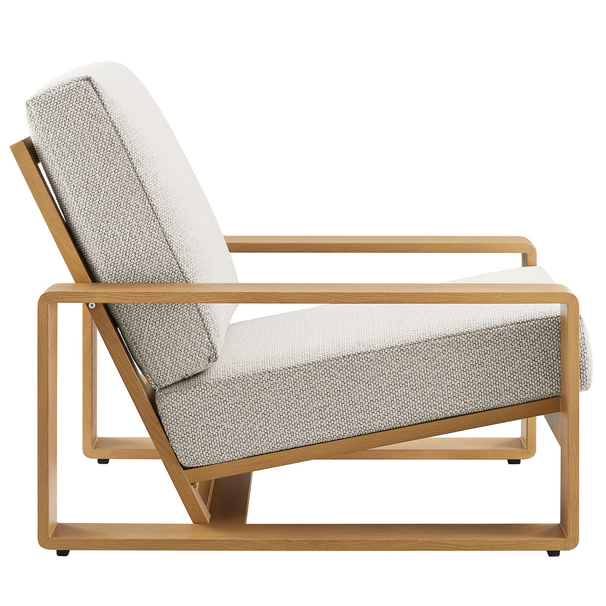 Modway Lirienne Solid Outdoor Sofa and 2 Chairs with Coffee Table, Ivory/Natural, large