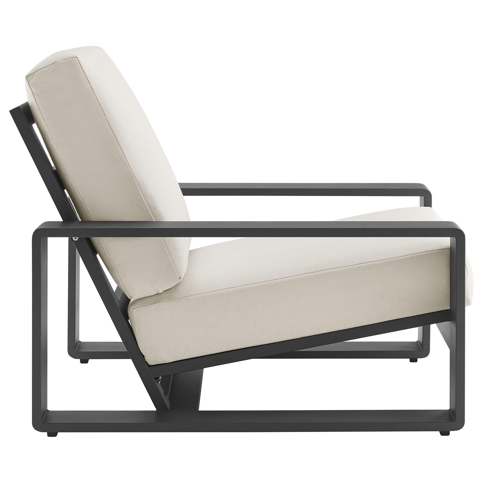 Modway Lirienne Solid Outdoor Sofa and 2 Chairs with Coffee Table, Cream/Black, large