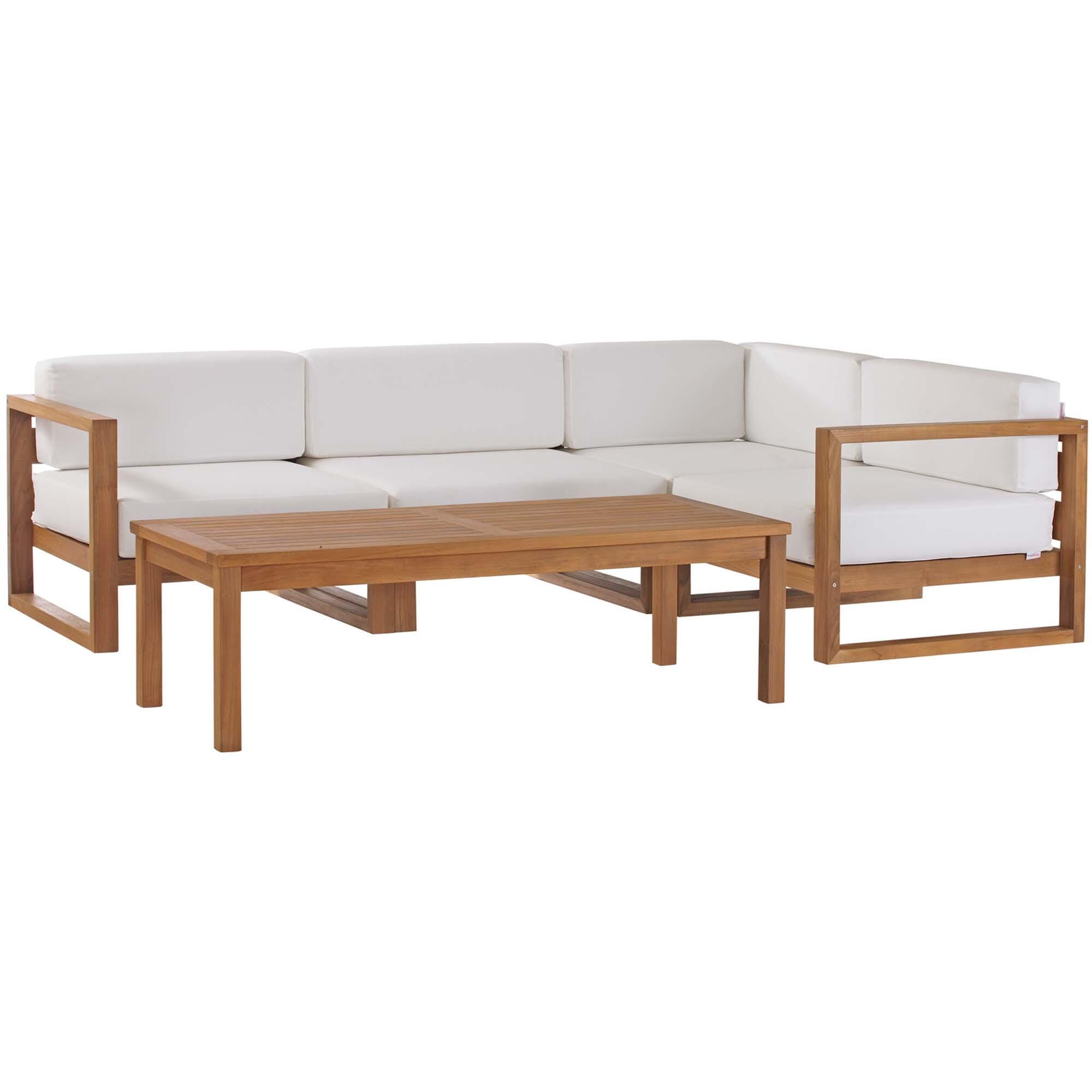 Modway Upland 4-Piece Outdoor Sectional with Coffee Table, , large