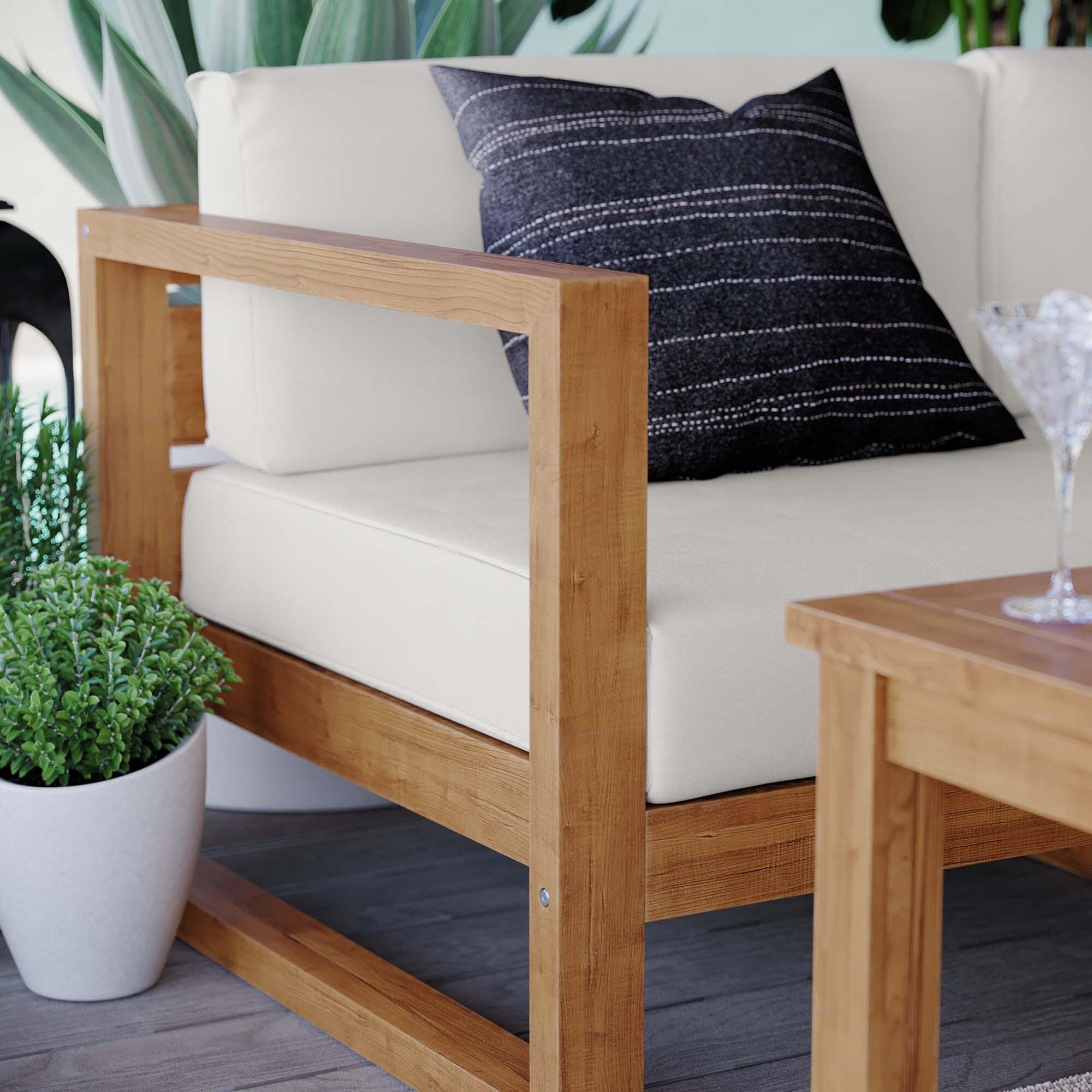 Modway Upland 4-Piece Outdoor Sectional with Coffee Table, , large