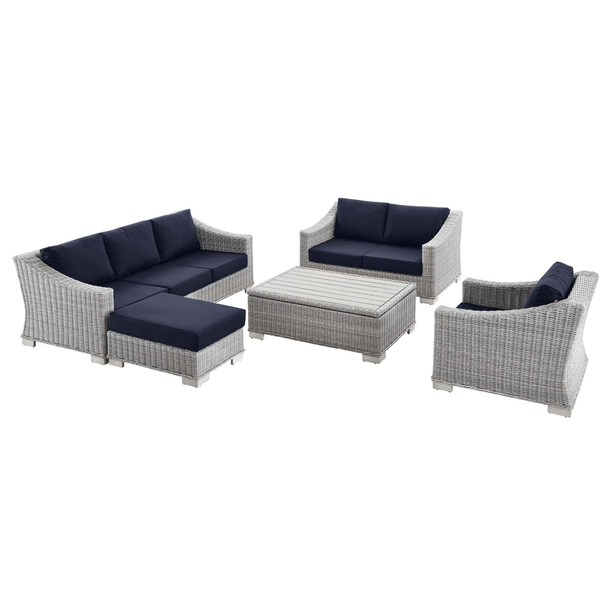 Modway Conway Outdoor Conversation Set  with Coffee Table, , large