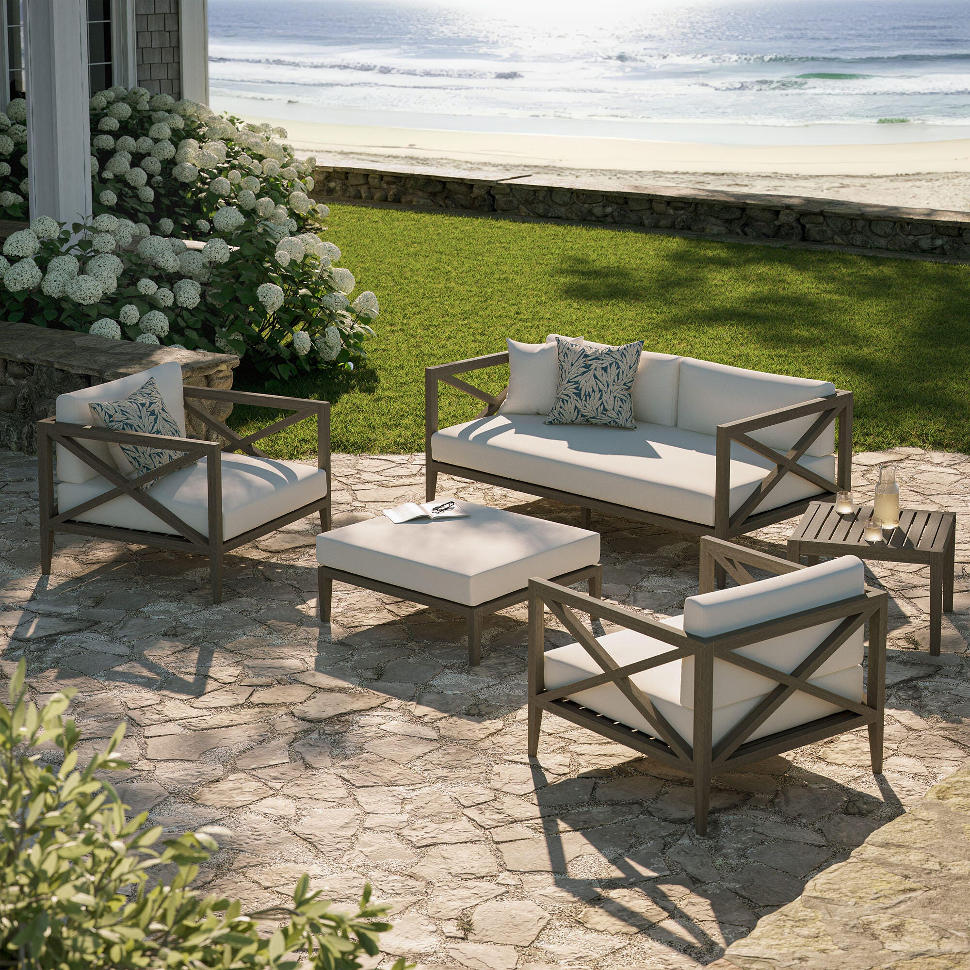 Modway Northlake Outdoor Conversation Set with Side Table, , large