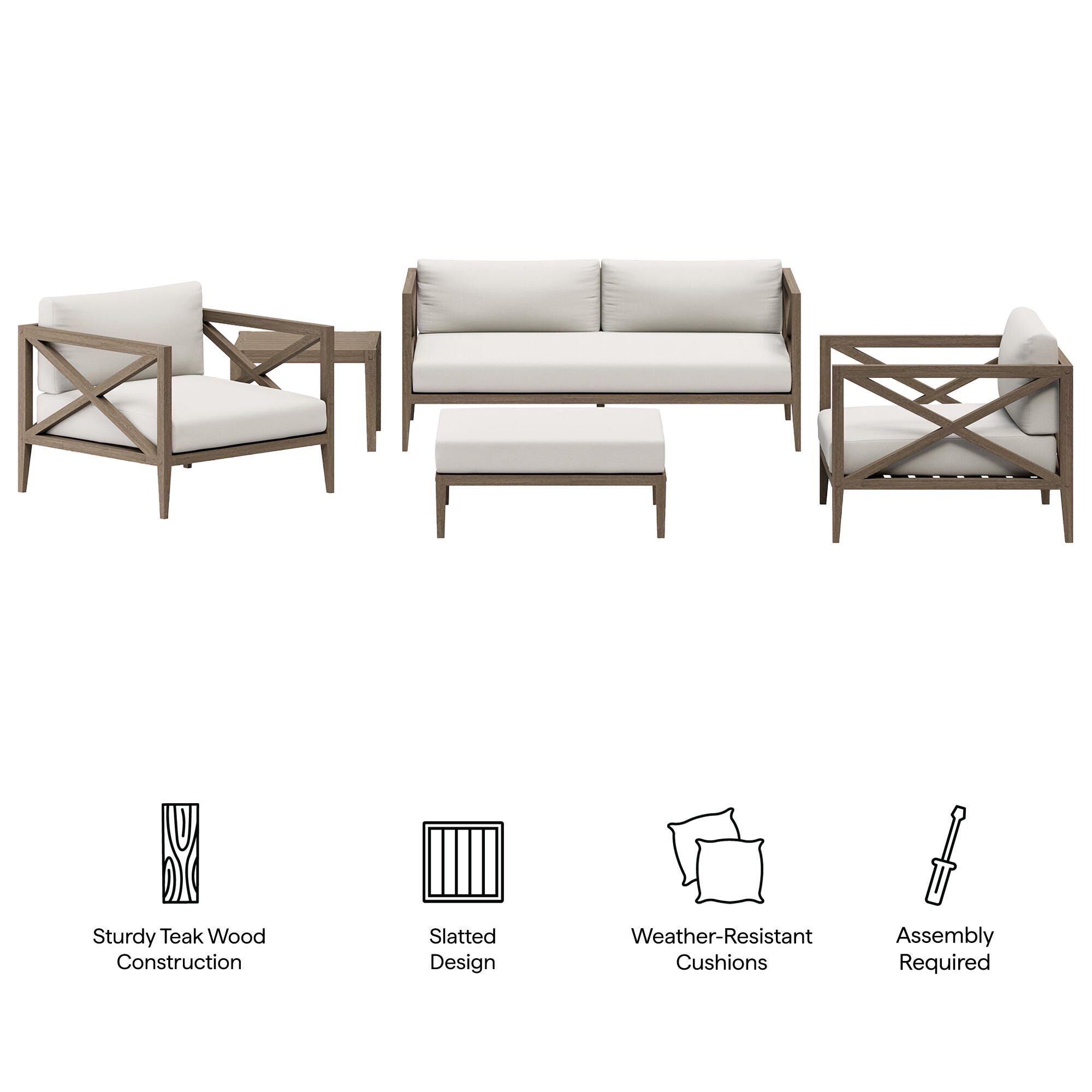 Modway Northlake Outdoor Conversation Set with Side Table, , large