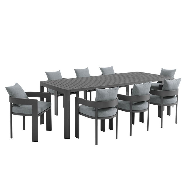 Modway Tahoe Outdoor Extendable Dining Table and 8 Chairs
