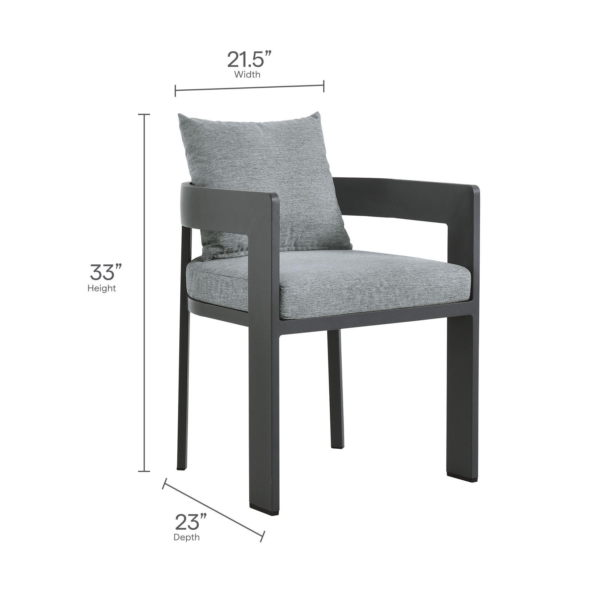 Modway Tahoe Outdoor Extendable Dining Table and 8 Chairs, Light Gray/Black, large