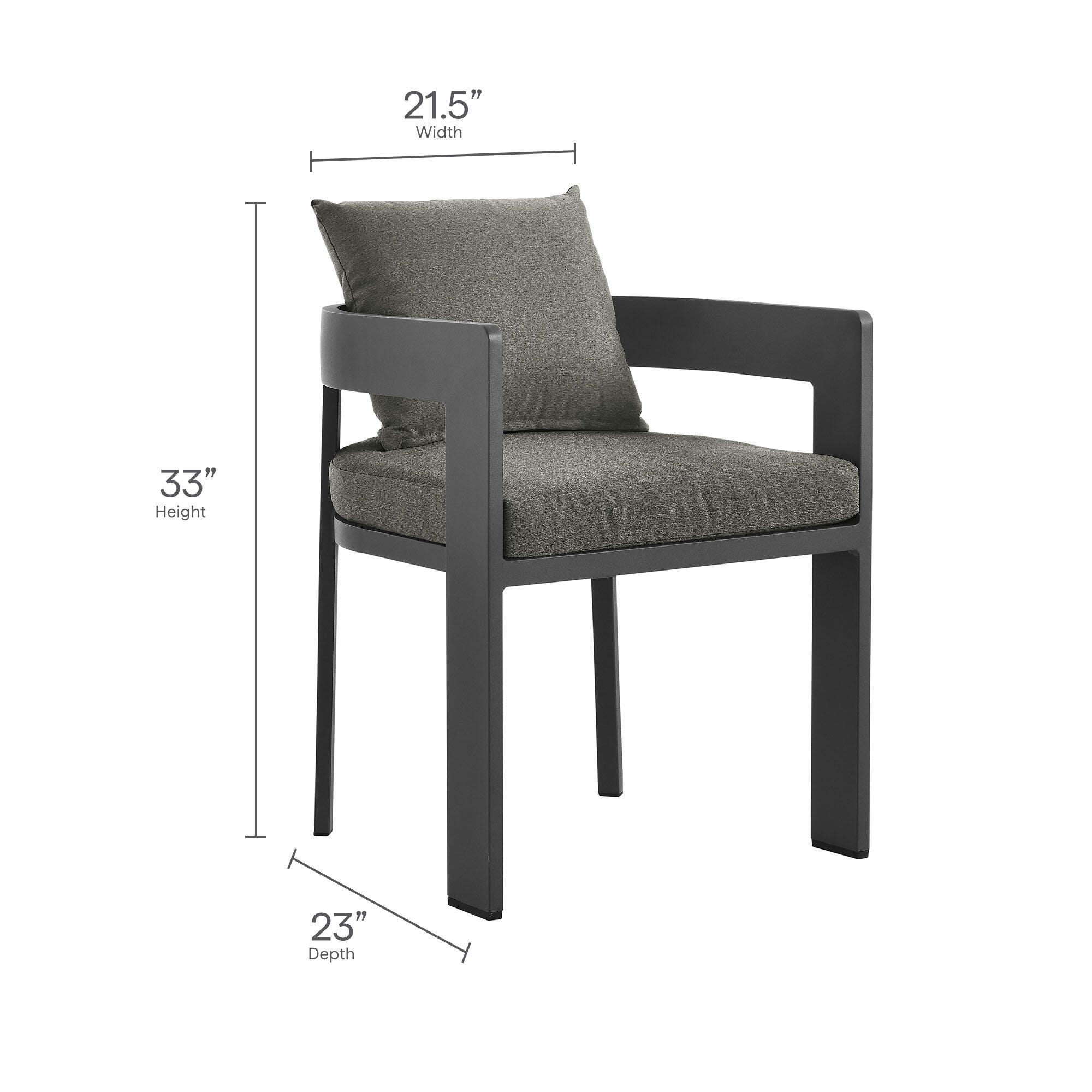 Modway Tahoe Outdoor Extendable Dining Table and 8 Chairs, Gray/Black, large