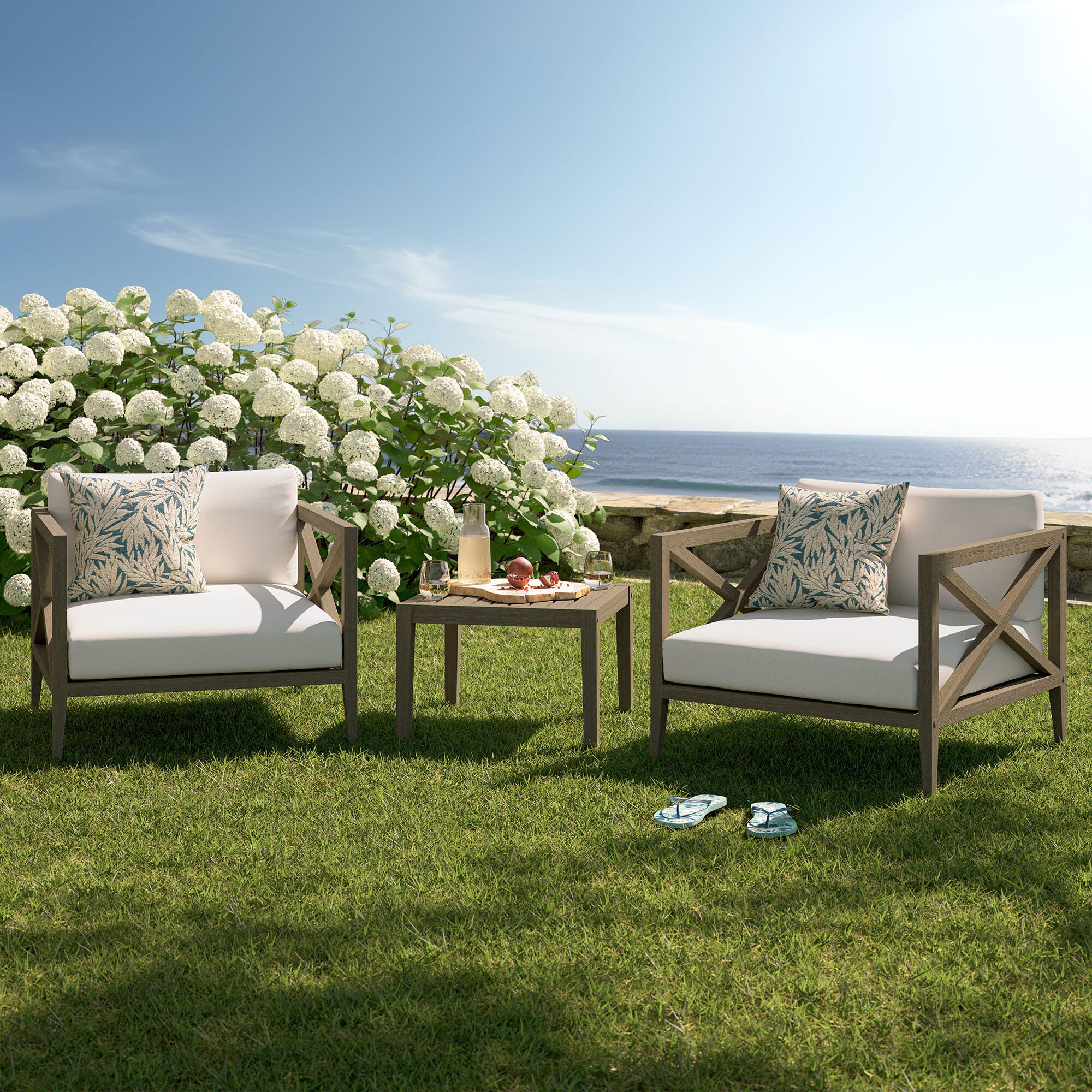Modway Northlake Outdoor 2 Armchair and Side Table, , rollover