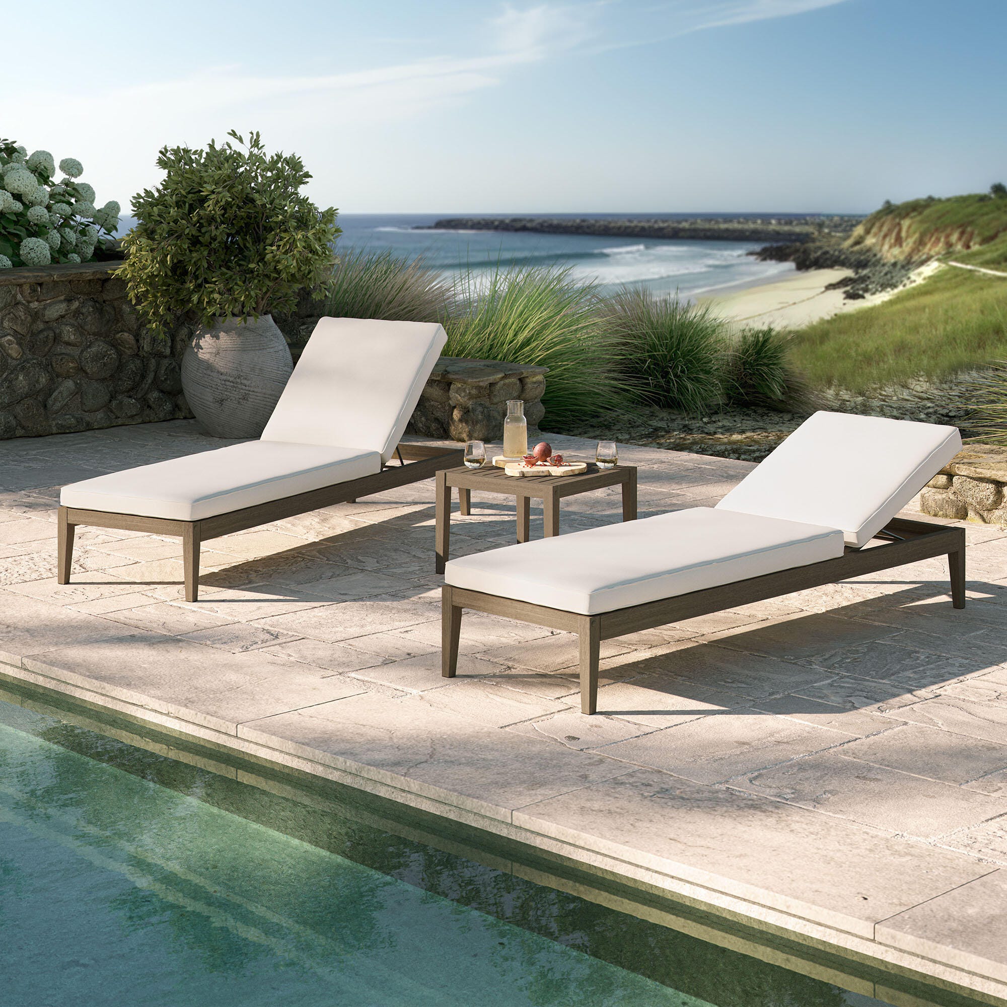 Modway Northlake Outdoor 2 Chaise Lounge and Side Table, , rollover