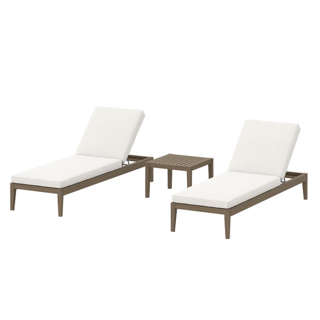 Modway Northlake Outdoor 2 Chaise Lounge and Side Table