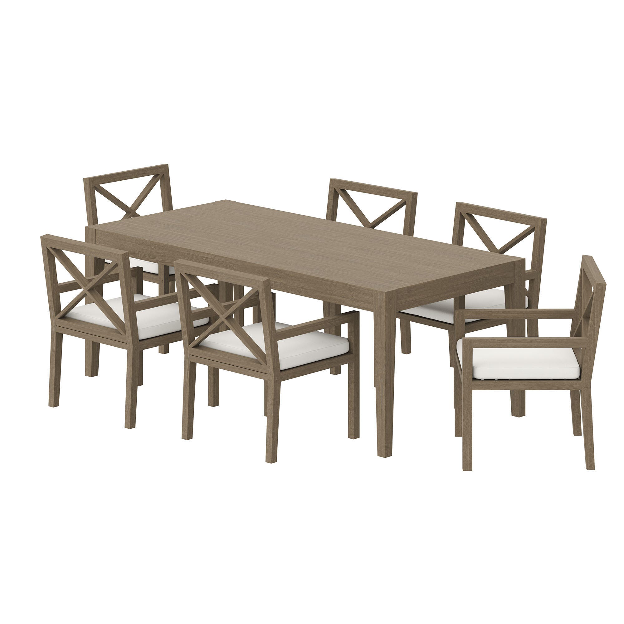 Modway Northlake Outdoor Dining Table and 6 Chairs, , large