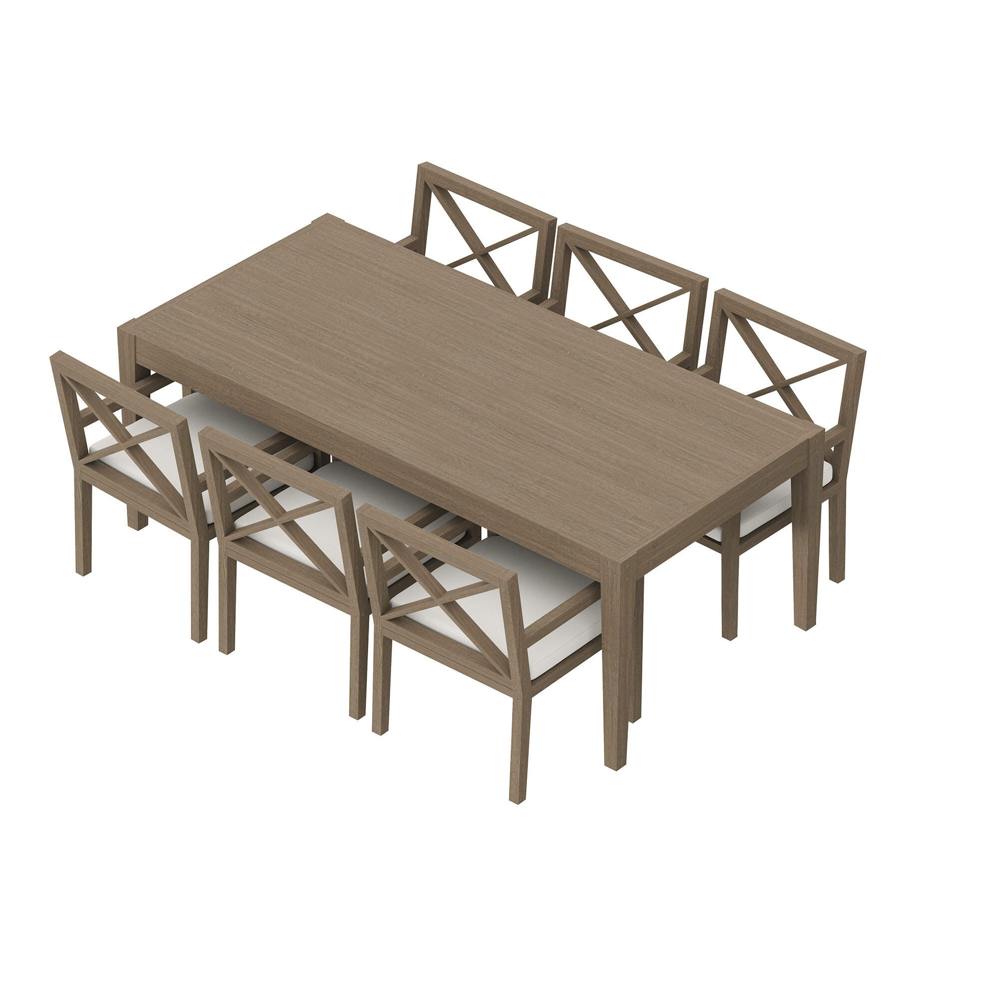 Modway Northlake Outdoor Dining Table and 6 Chairs, , large