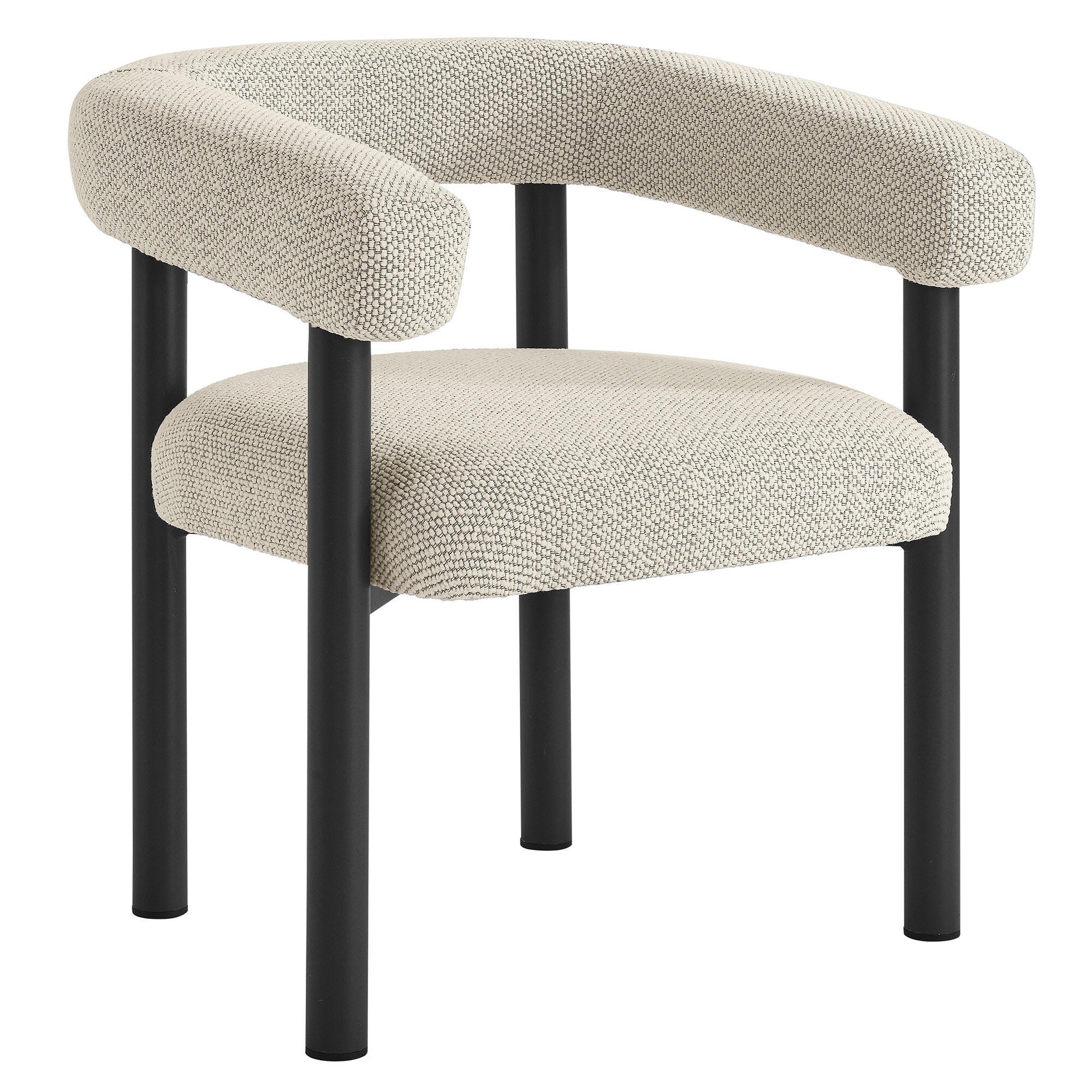 Modway Nautica Outdoor Dining Table and 6 Chairs, Ivory/Graphite, large