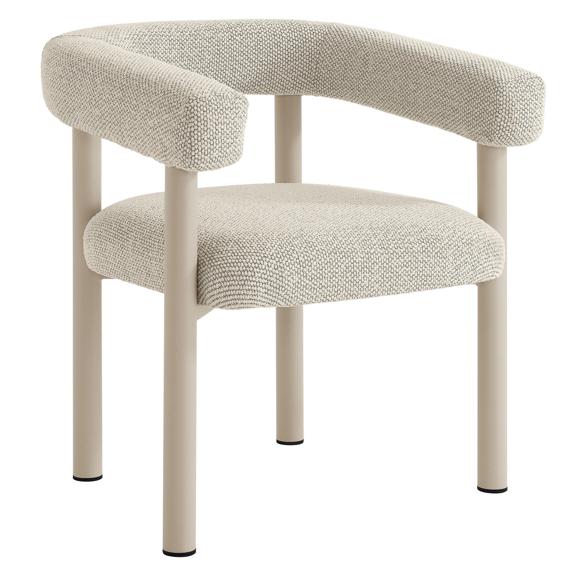 Modway Nautica Outdoor Dining Table and 6 Chairs, Ivory/Taupe, large