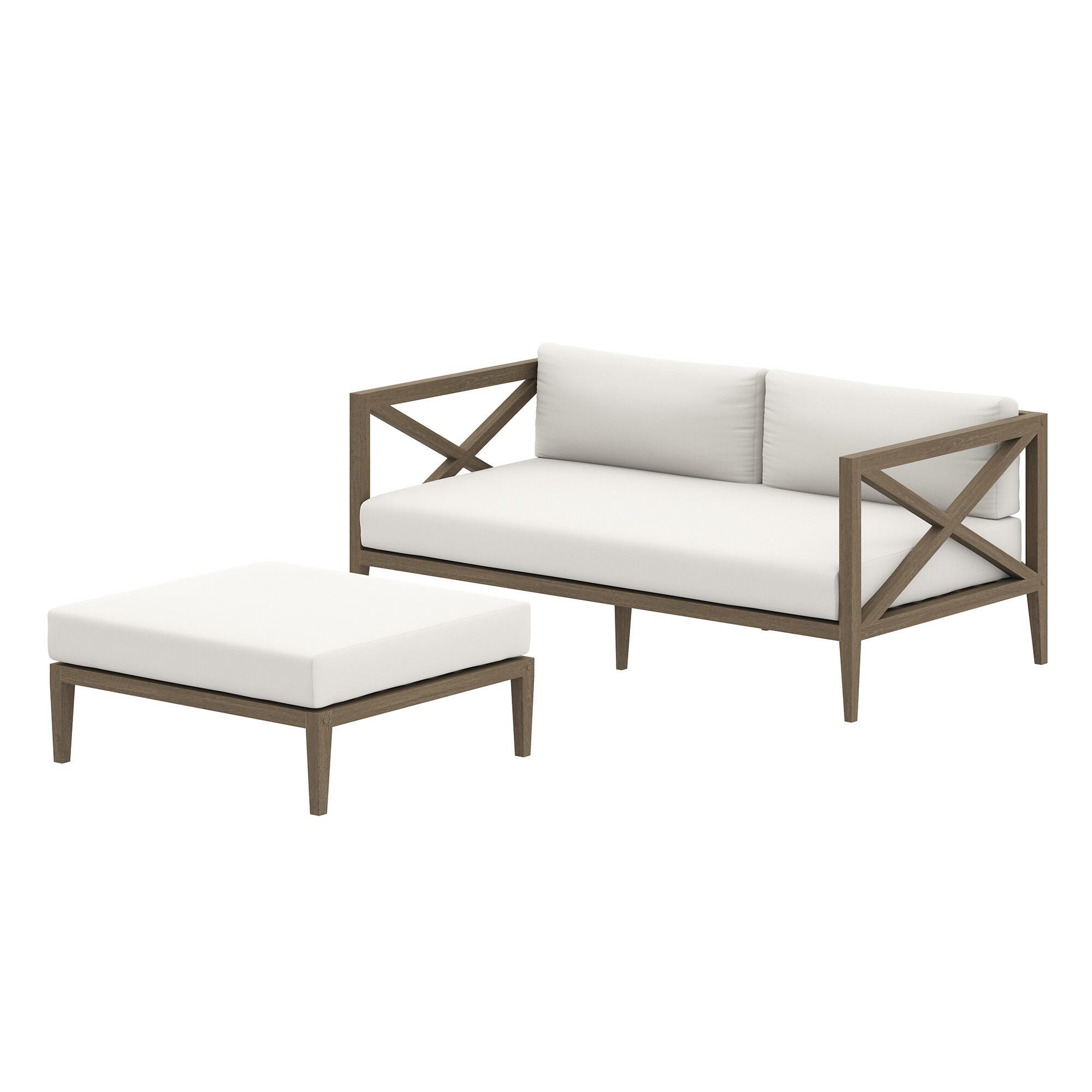 Modway Northlake Outdoor Loveseat and Ottoman Set, , large
