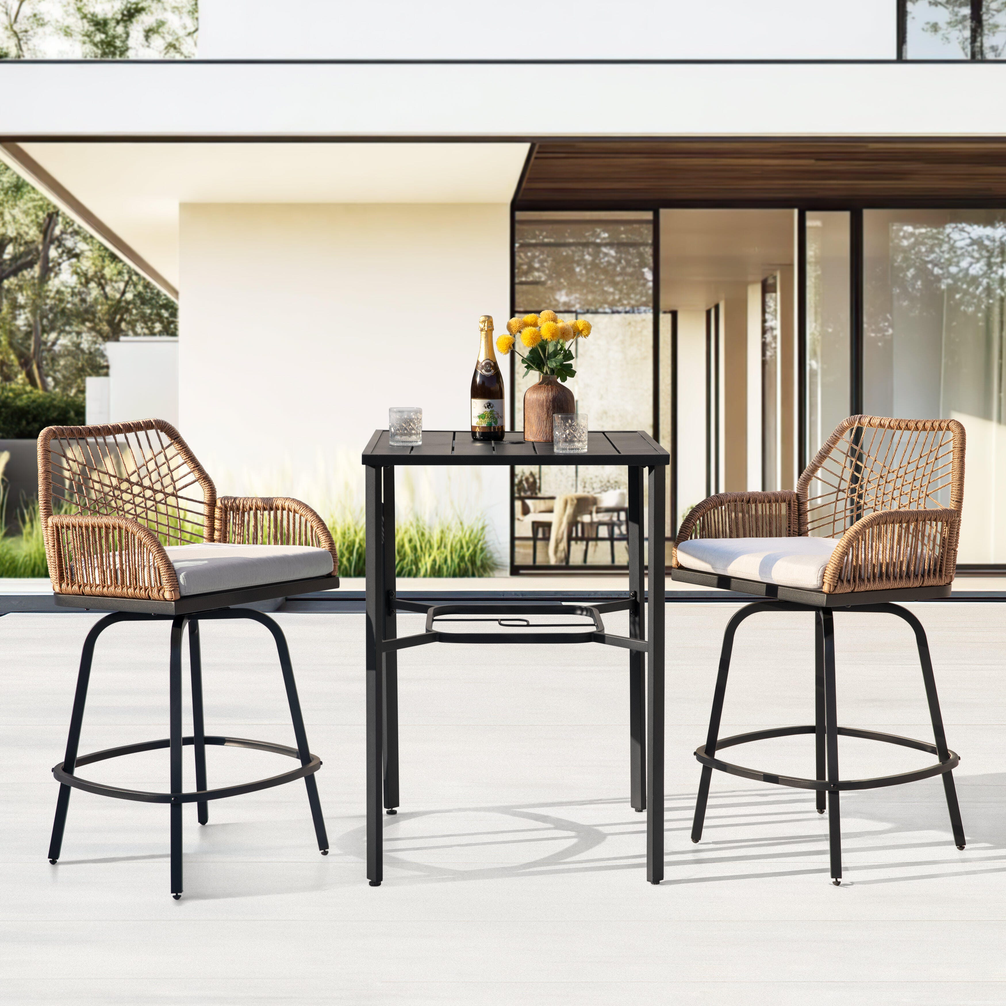 Nuu Garden Outdoor Bar Table and 2 Bar Stools, , rollover