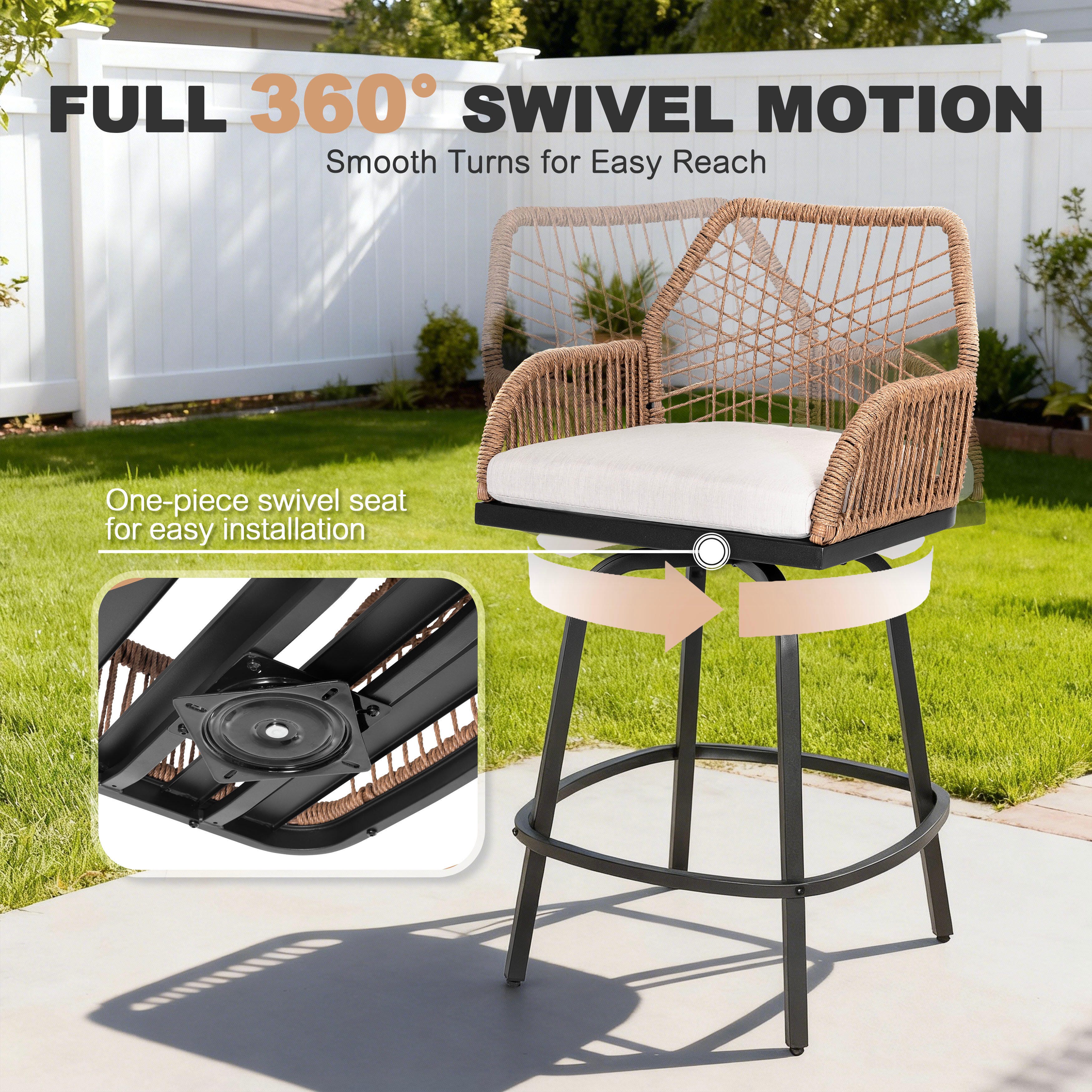 Nuu Garden Outdoor Bar Table and 4 Bar Stools, , large