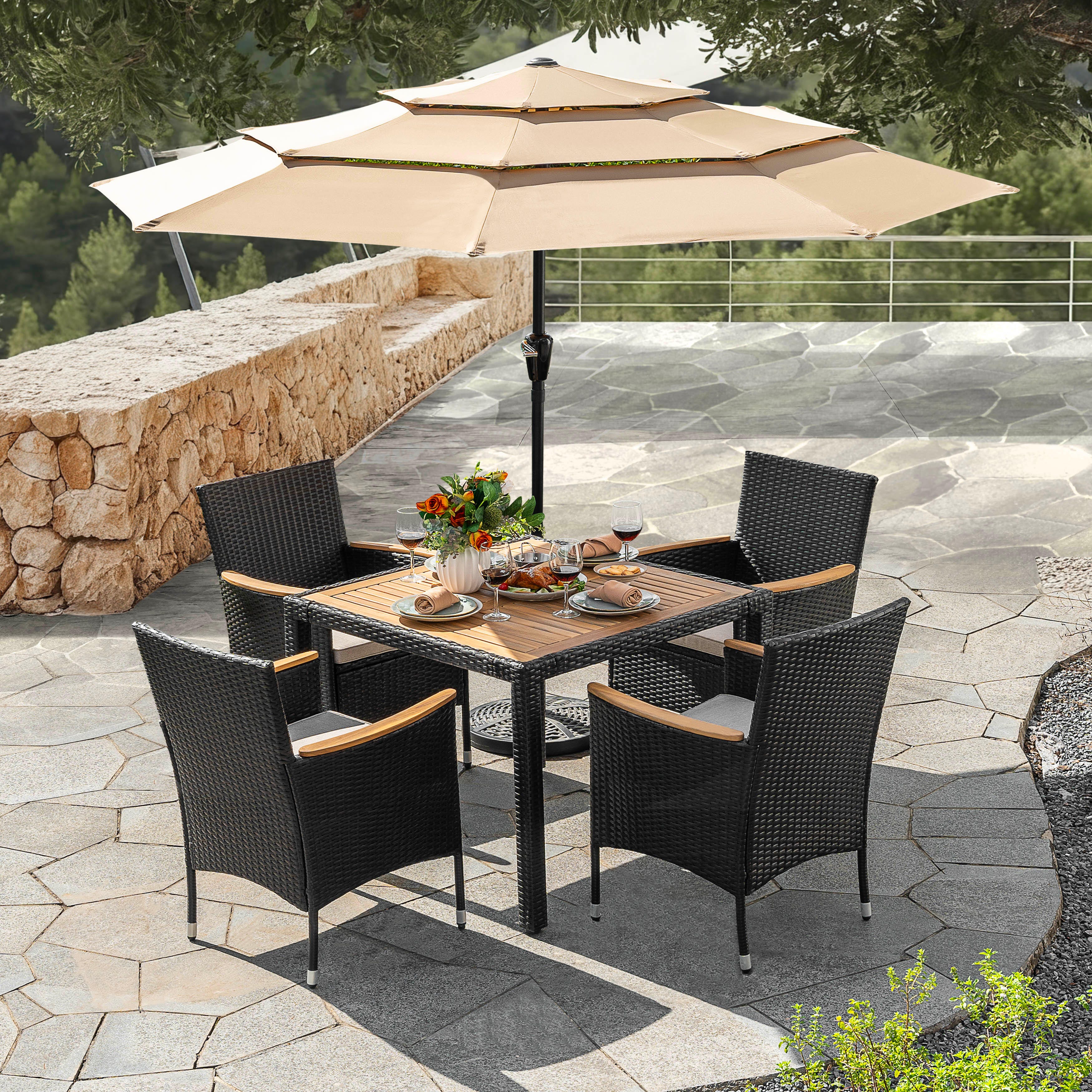 Nuu Garden Outdoor Patio Dining Table and 4 Chairs, , rollover