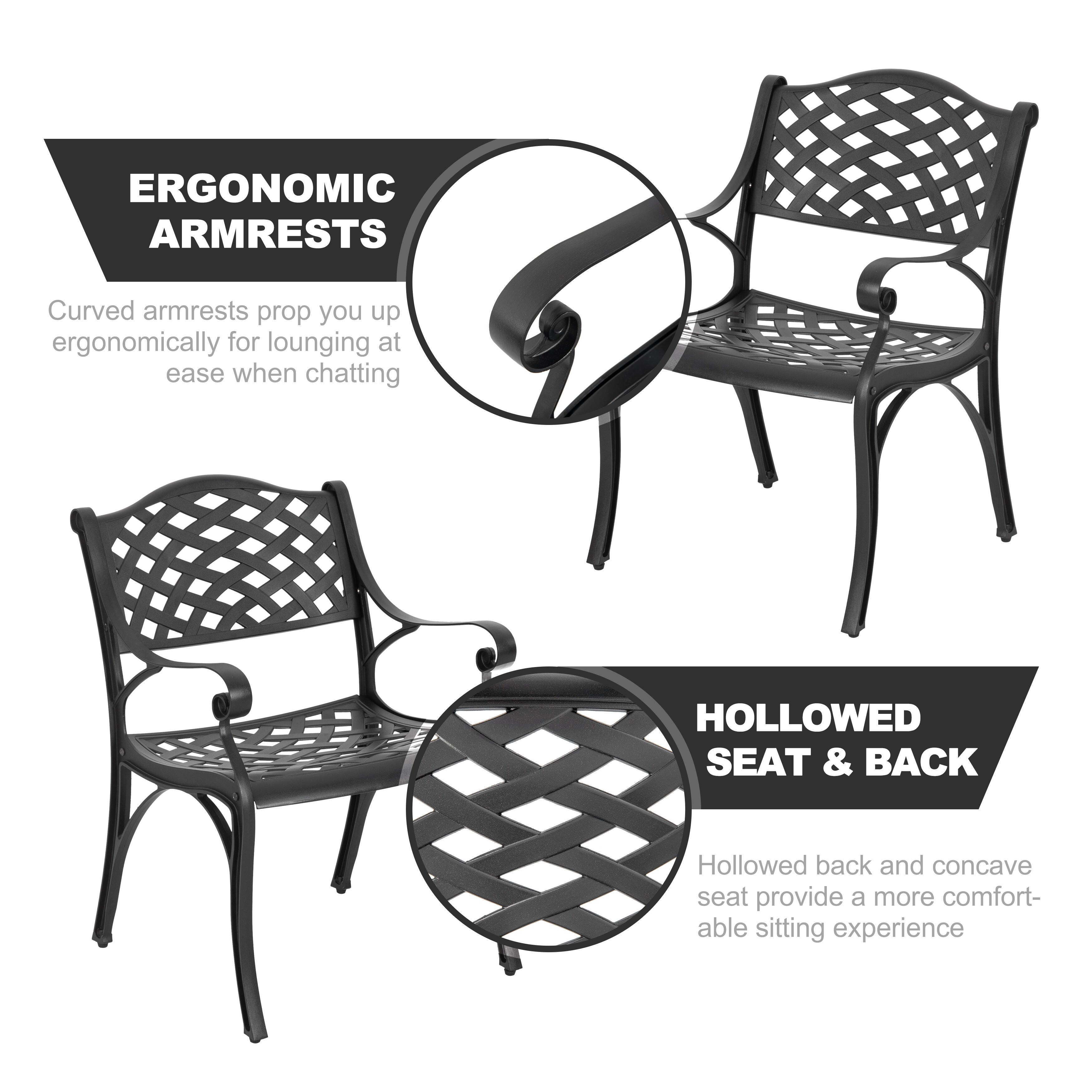 Nuu Garden Outdoor Lattice Dining Table and 4 Chairs, , large