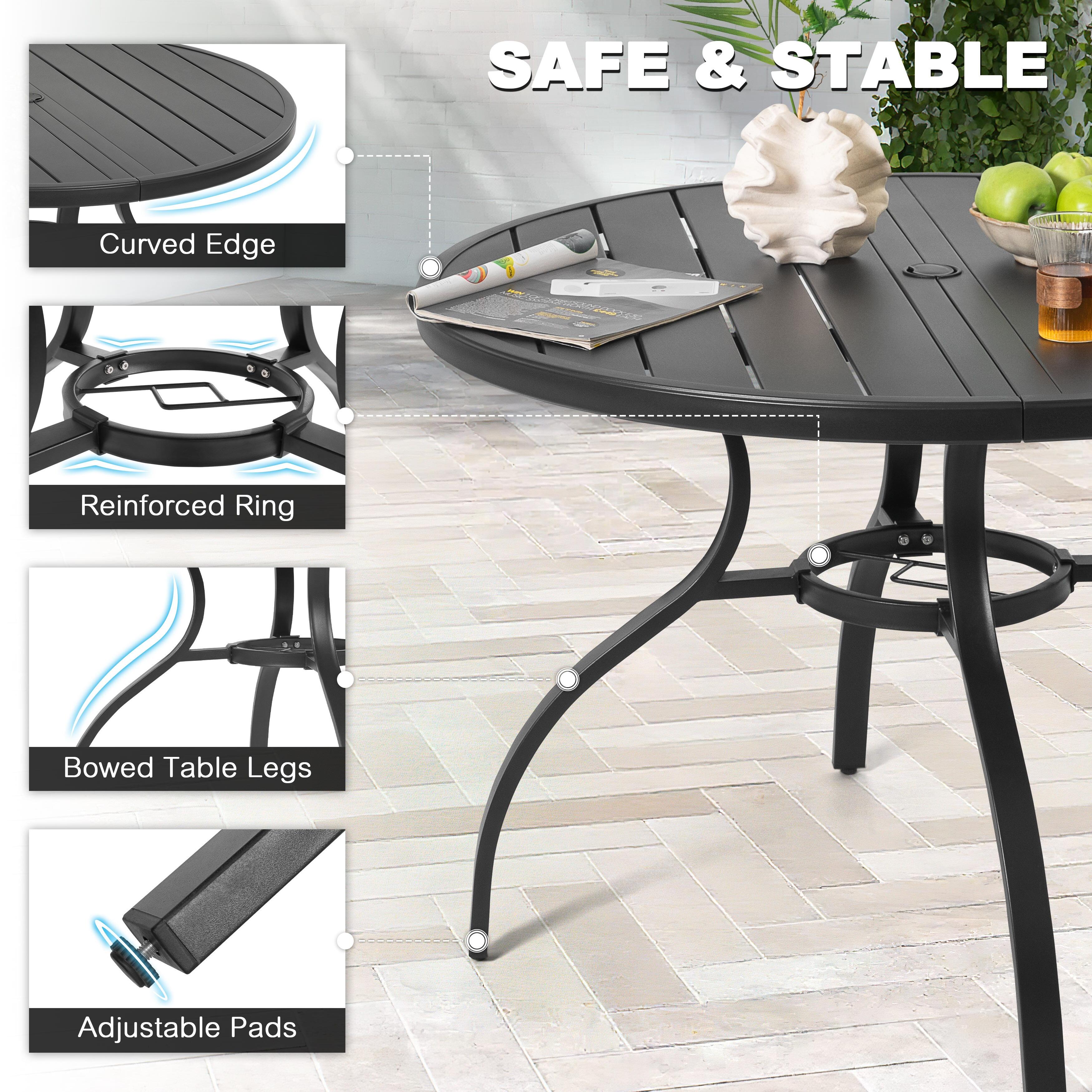 Nuu Garden Outdoor Dining Table and 4 Chairs, , large
