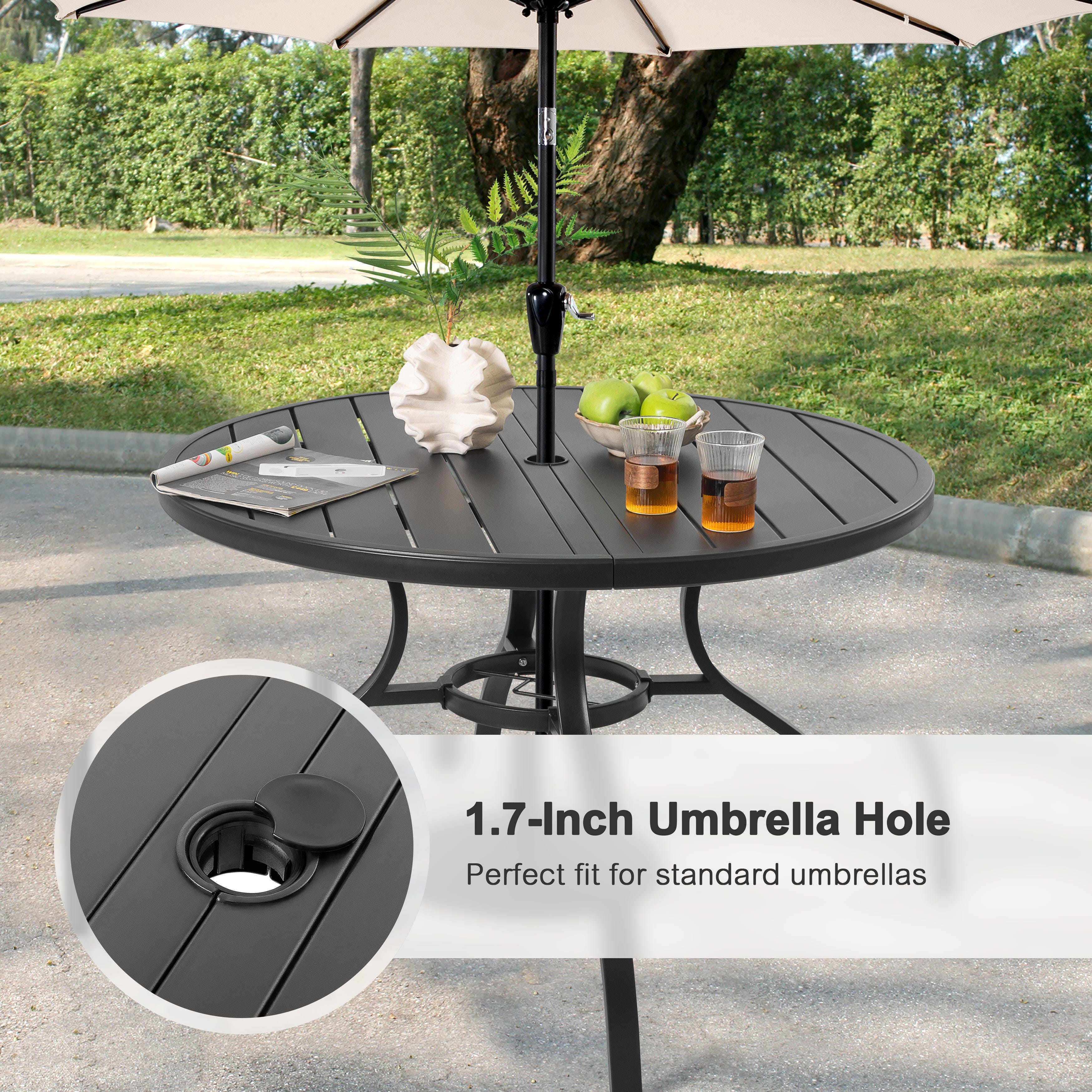 Nuu Garden Outdoor Dining Table and 4 Chairs, , large