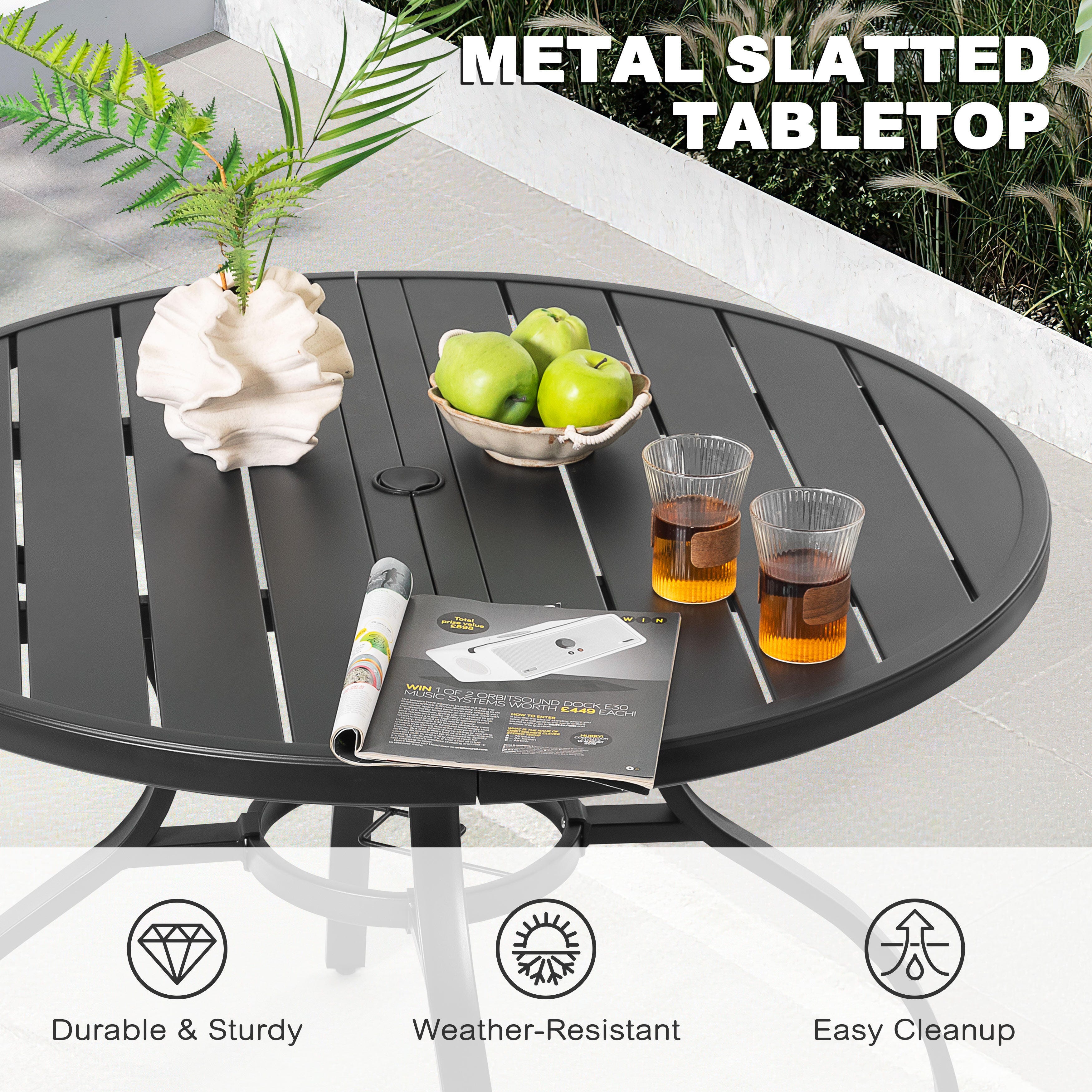Nuu Garden Outdoor Dining Table and 4 Chairs, , large