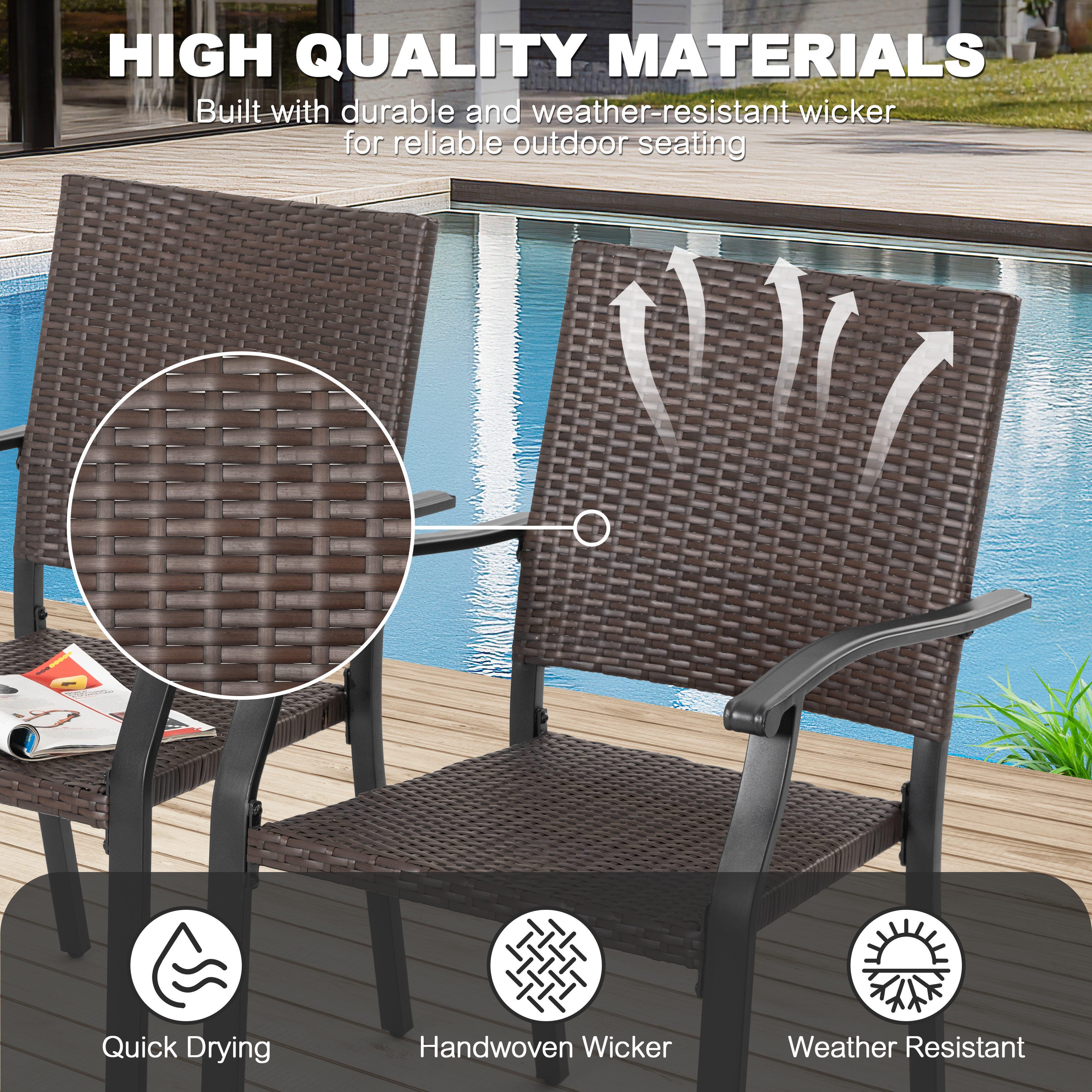 Nuu Garden Outdoor Dining Table and 4 Chairs, , large