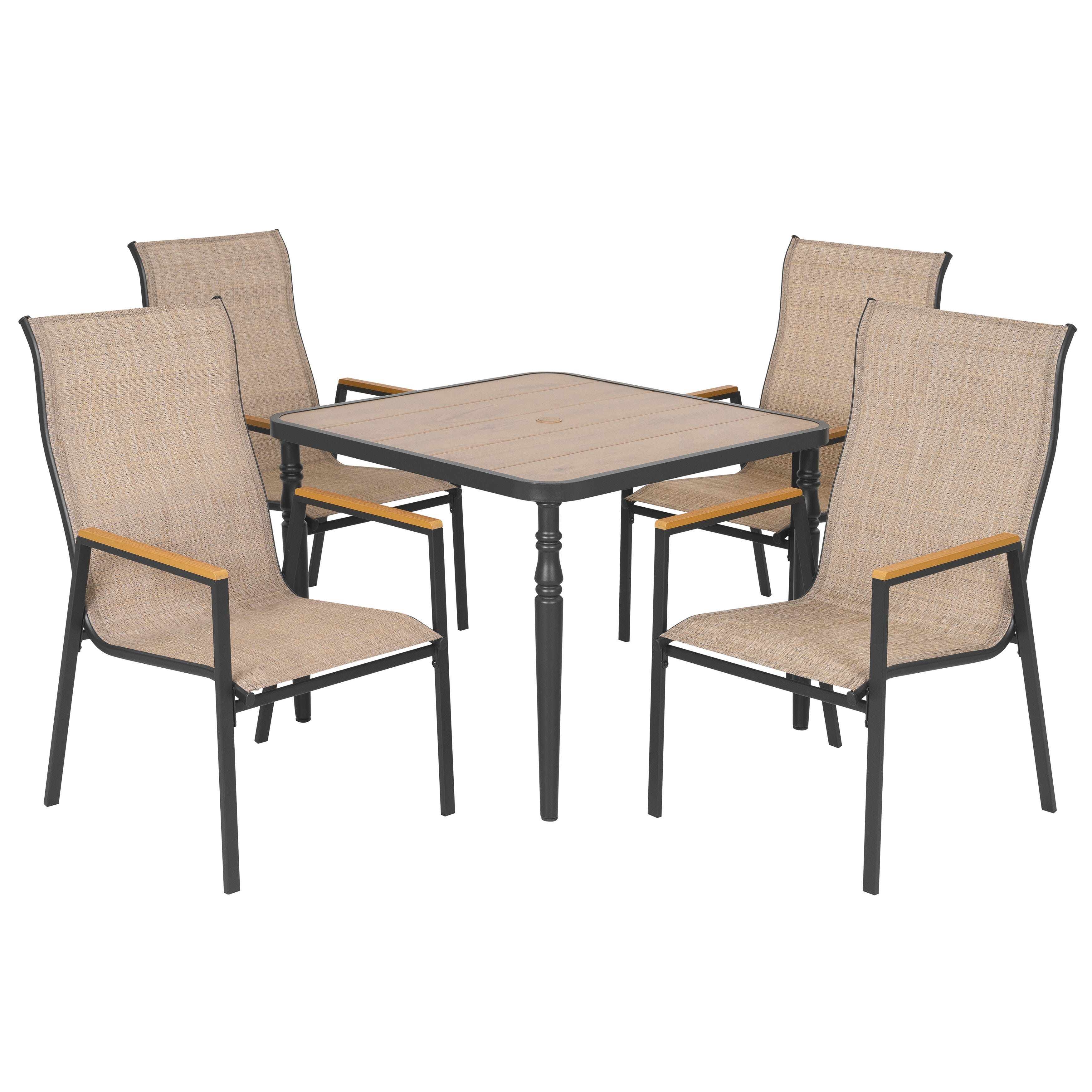 Nuu Garden Outdoor Dining Table and 4 Chairs, , large