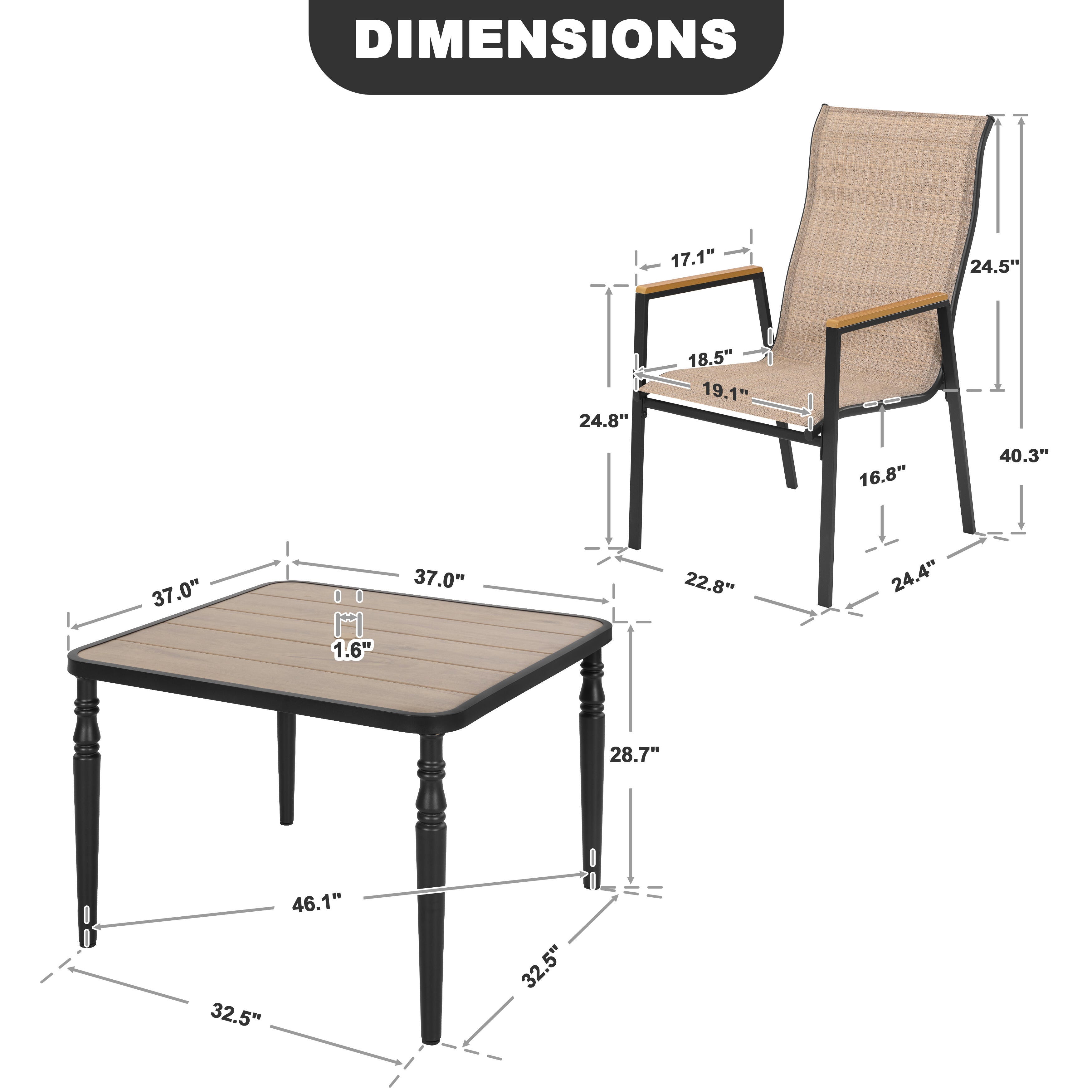 Nuu Garden Outdoor Dining Table and 4 Chairs, , large