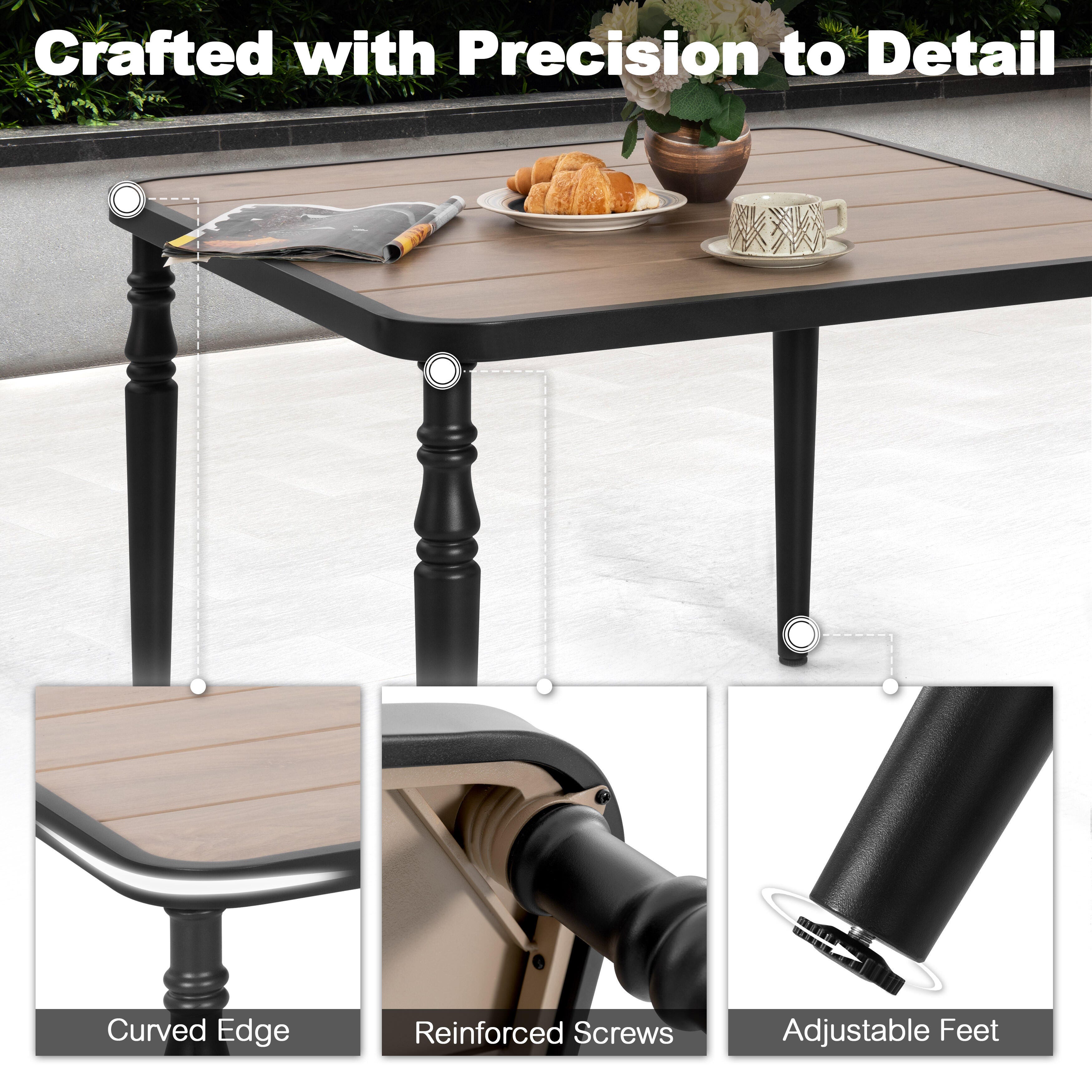 Nuu Garden Outdoor Dining Table and 4 Chairs, , large