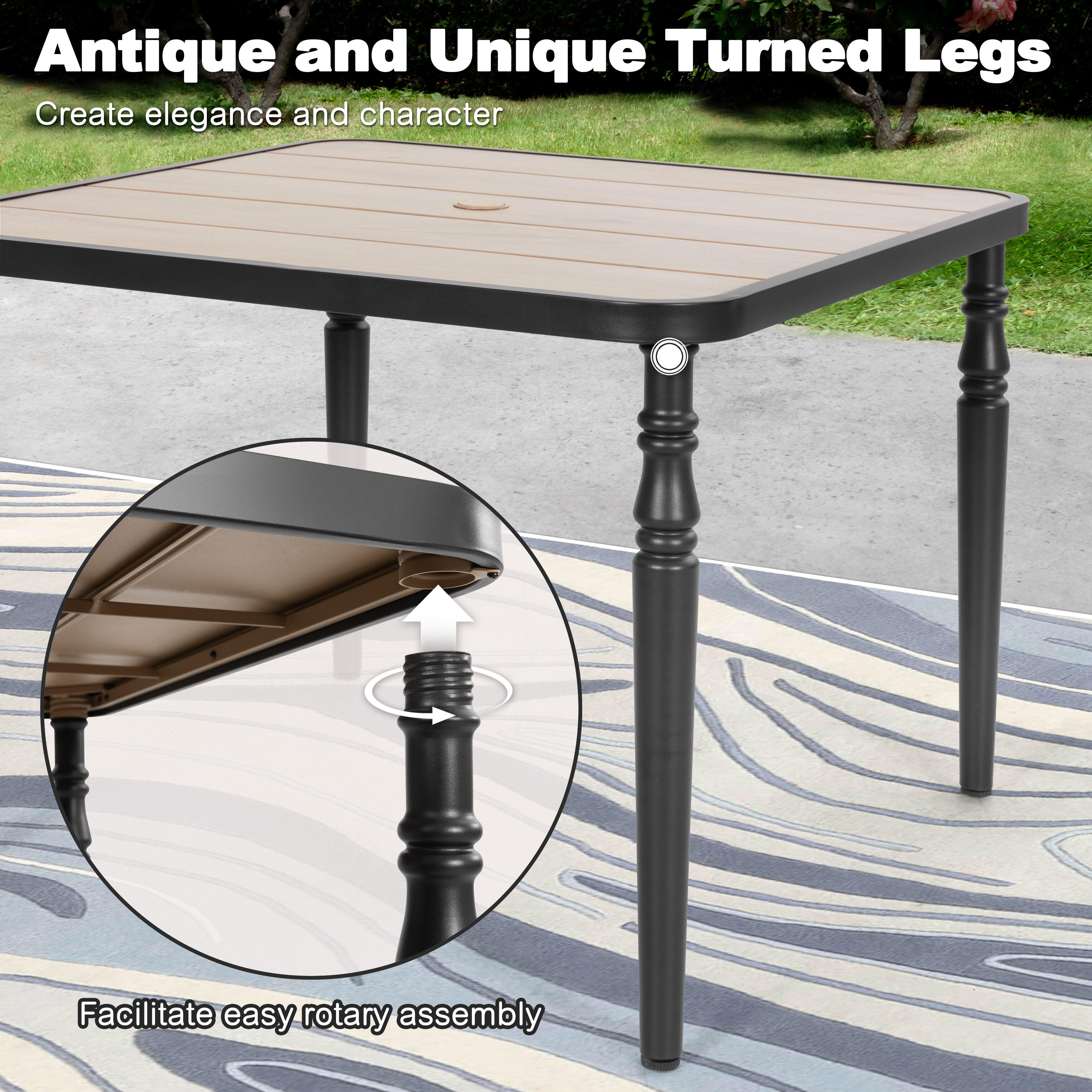 Nuu Garden Outdoor Dining Table and 4 Chairs, , large