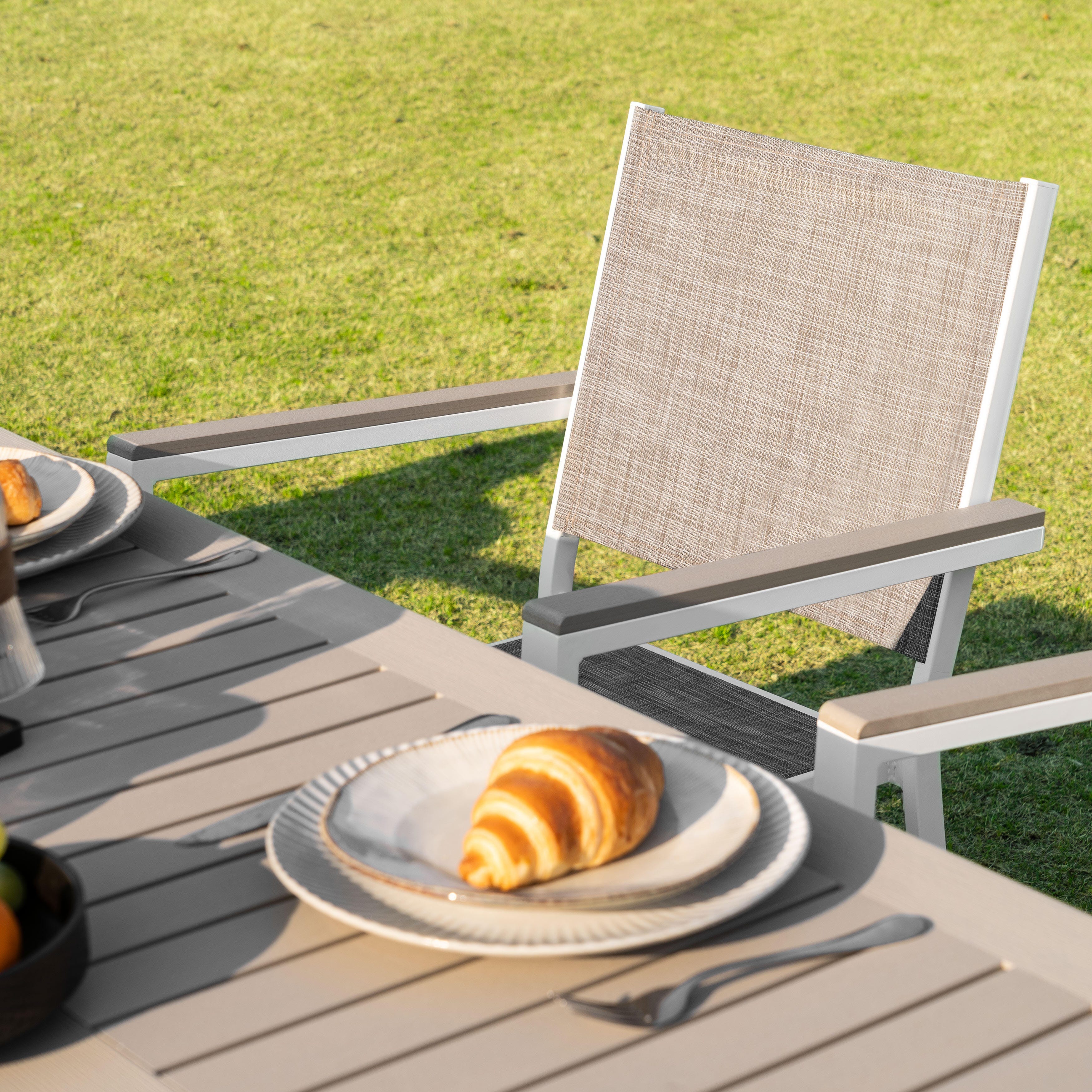 Nuu Garden Outdoor Patio Dining Table and 6 Chairs, , large