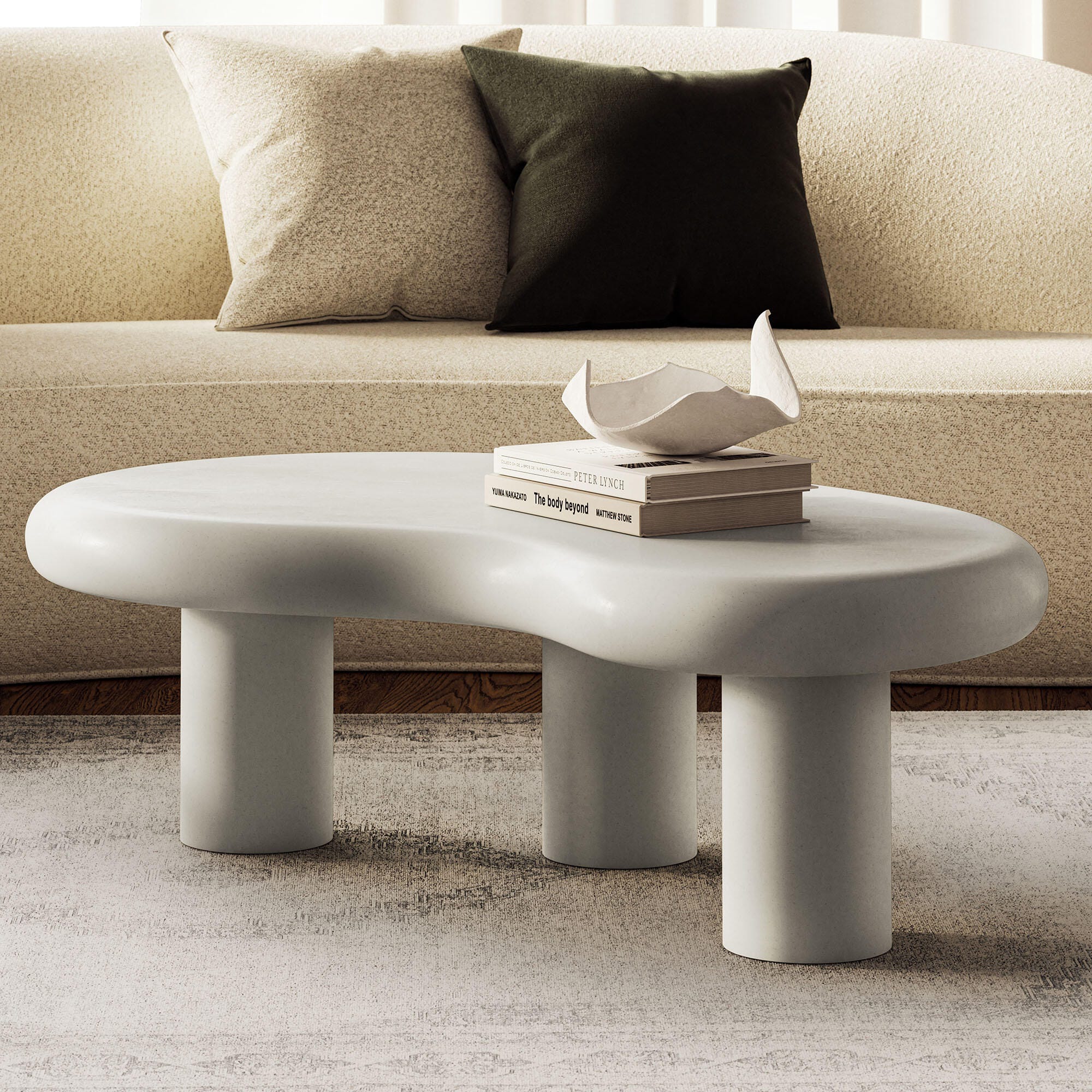 Modway Elowen Outdoor Coffee Table, White, large