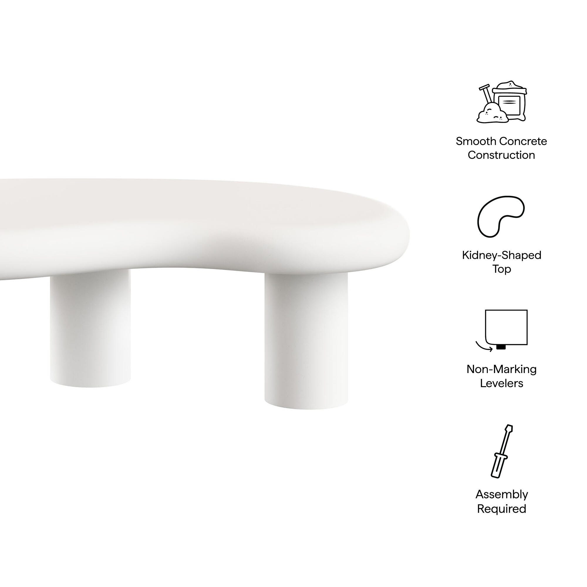 Modway Elowen Outdoor Coffee Table, White, large