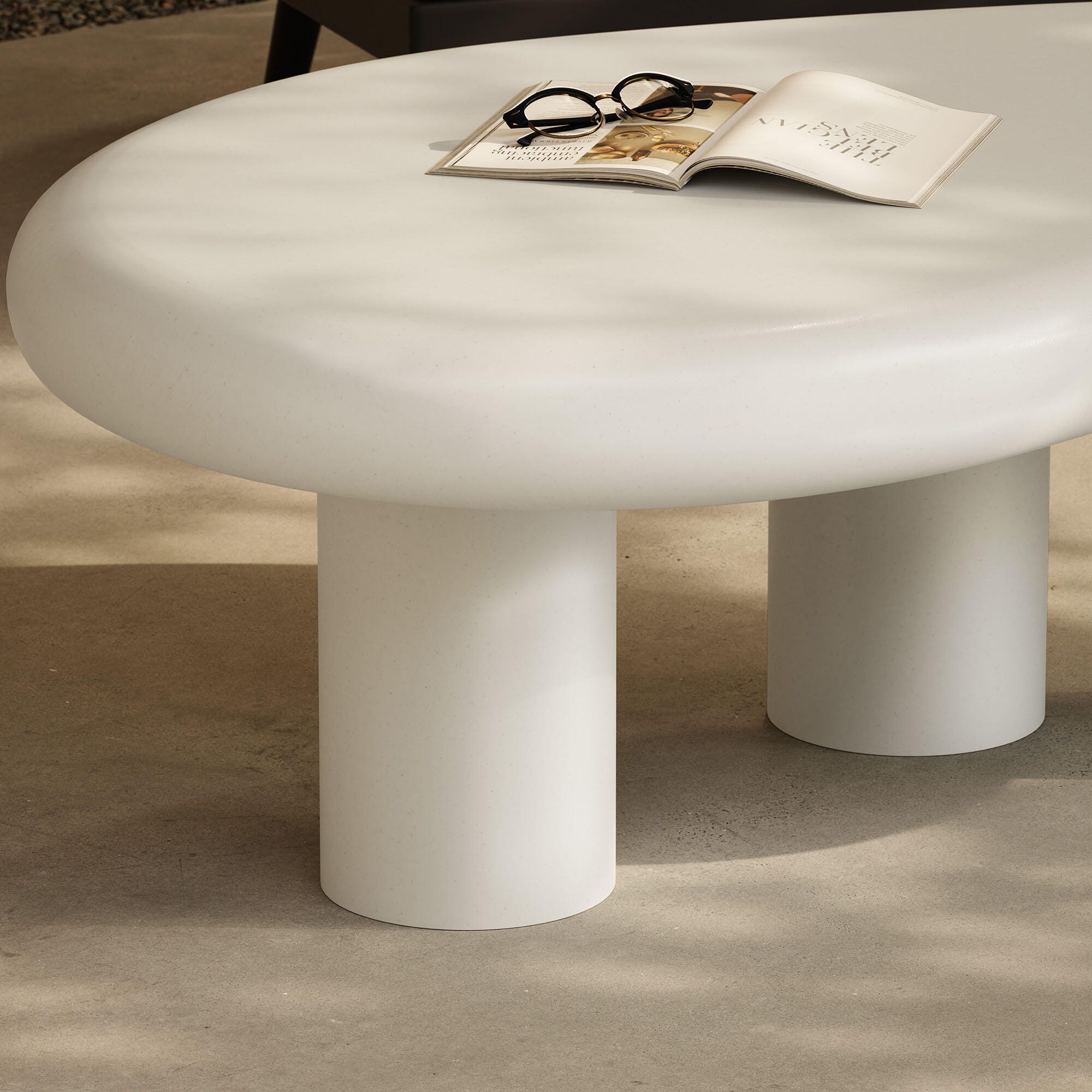 Modway Elowen Outdoor Coffee Table, White, large