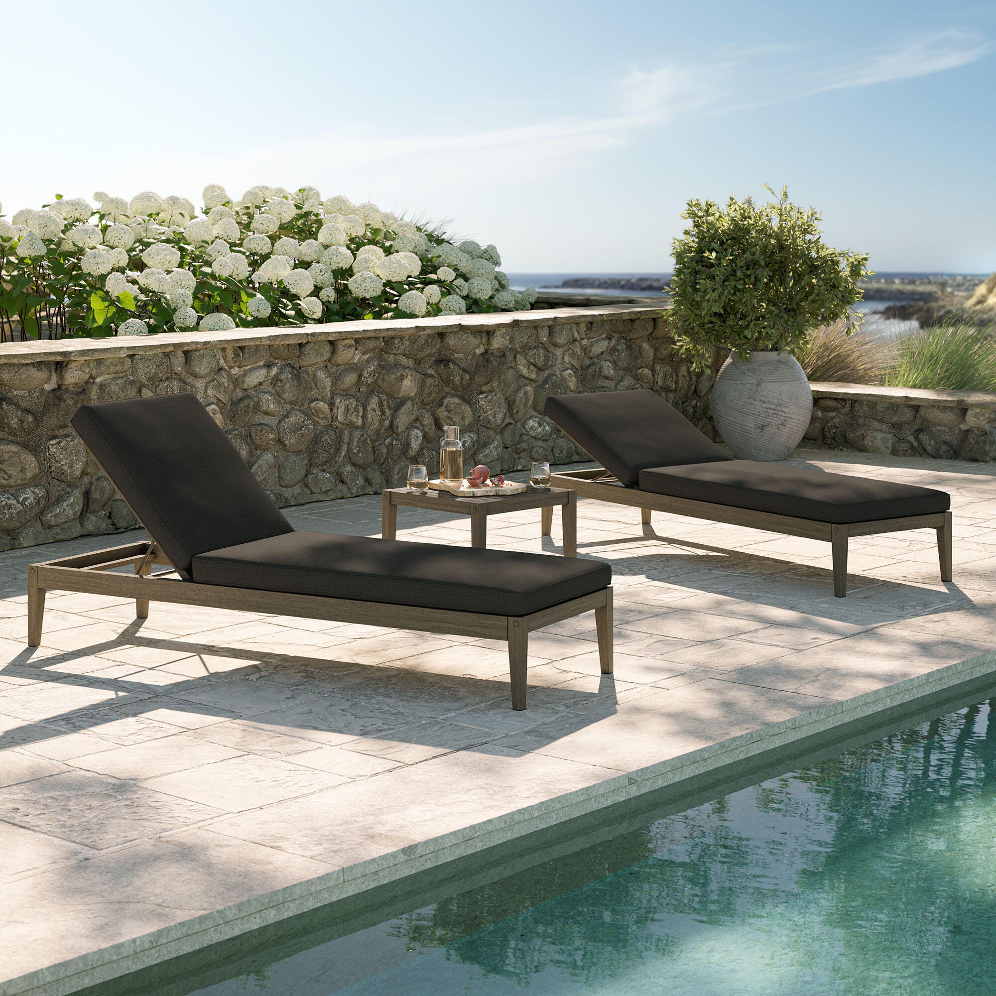 Modway Northlake Outdoor 2 Armchair and Side Table | Ashley