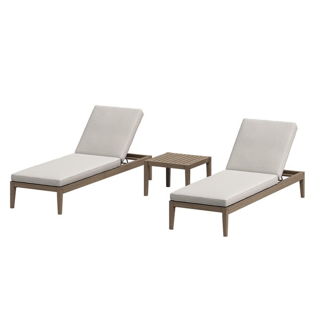 Modway Northlake Outdoor 2 Chaise Lounge and Side Table