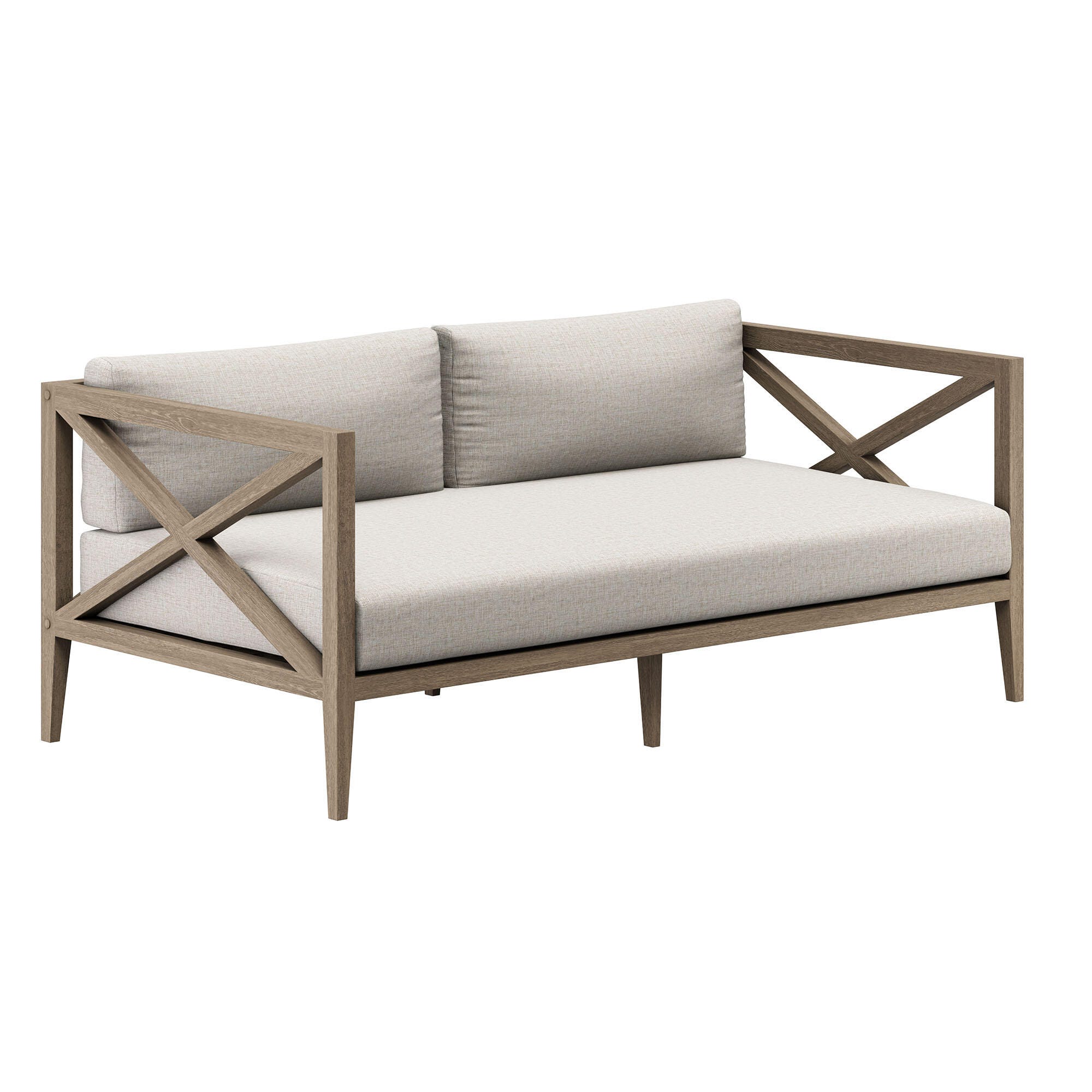Modway Northlake Outdoor Conversation Set with Side Table, Pebble, large