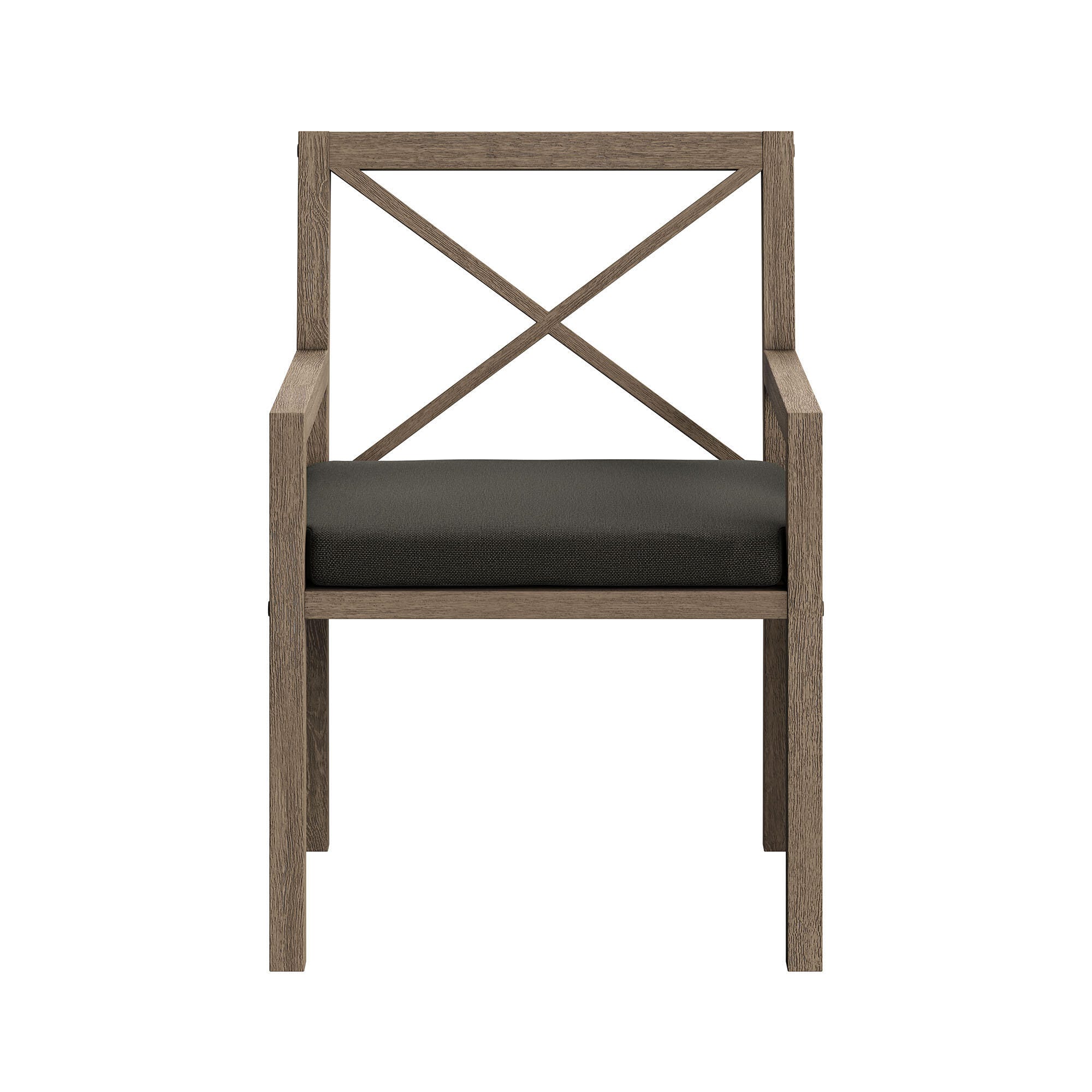 Modway Northlake Outdoor Dining Table and 6 Chairs, Flint Gray, large