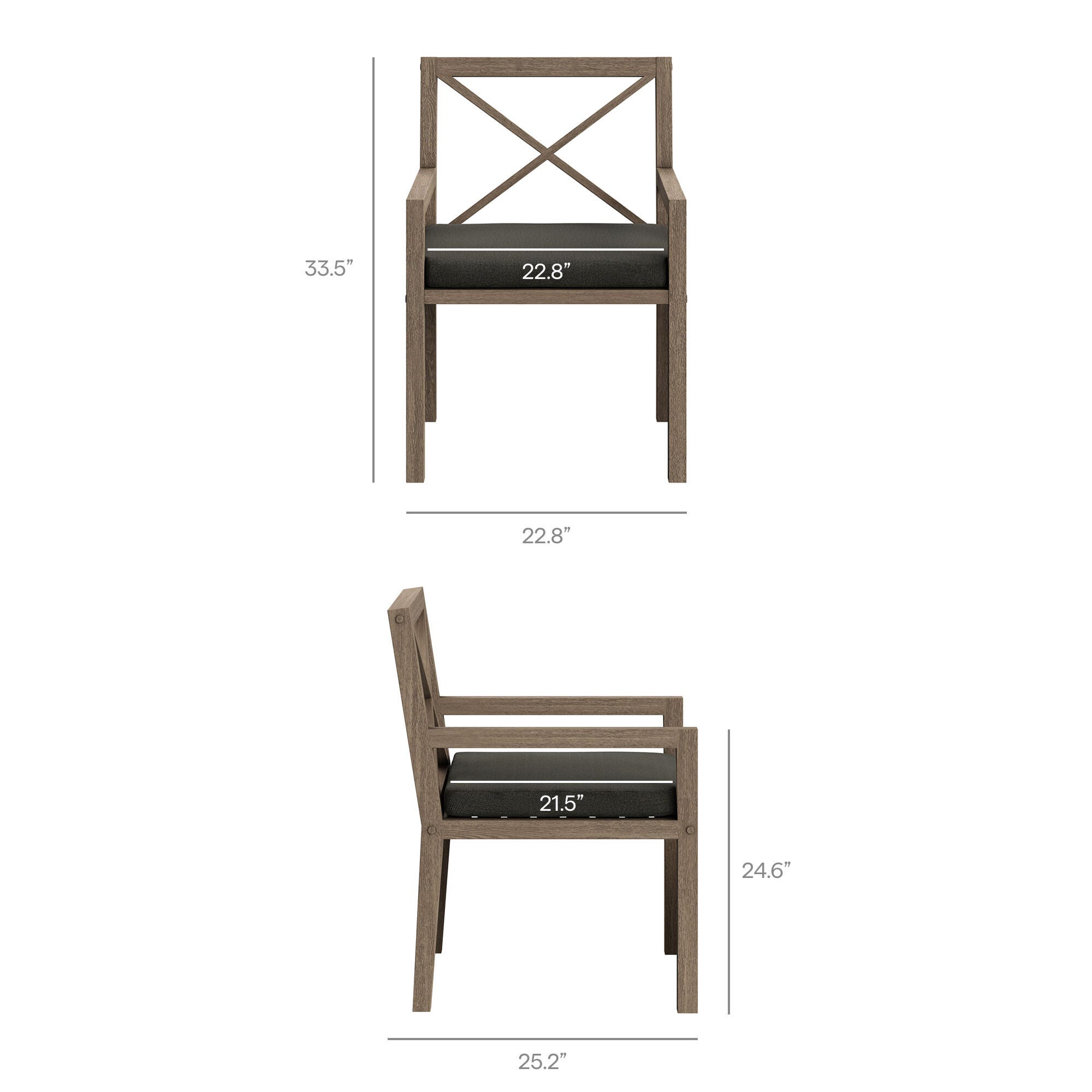 Modway Northlake Outdoor Dining Table and 6 Chairs, Flint Gray, large