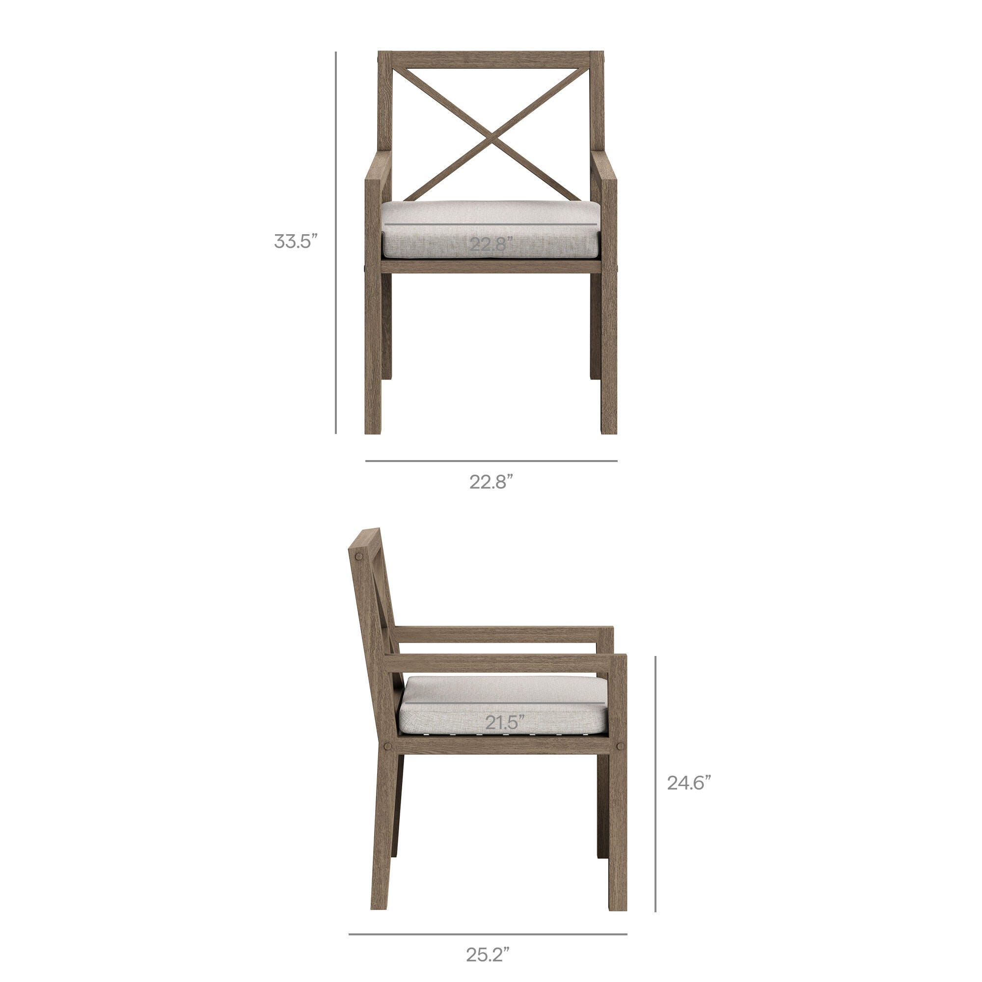 Modway Northlake Outdoor Dining Table and 6 Chairs, Pebble, large