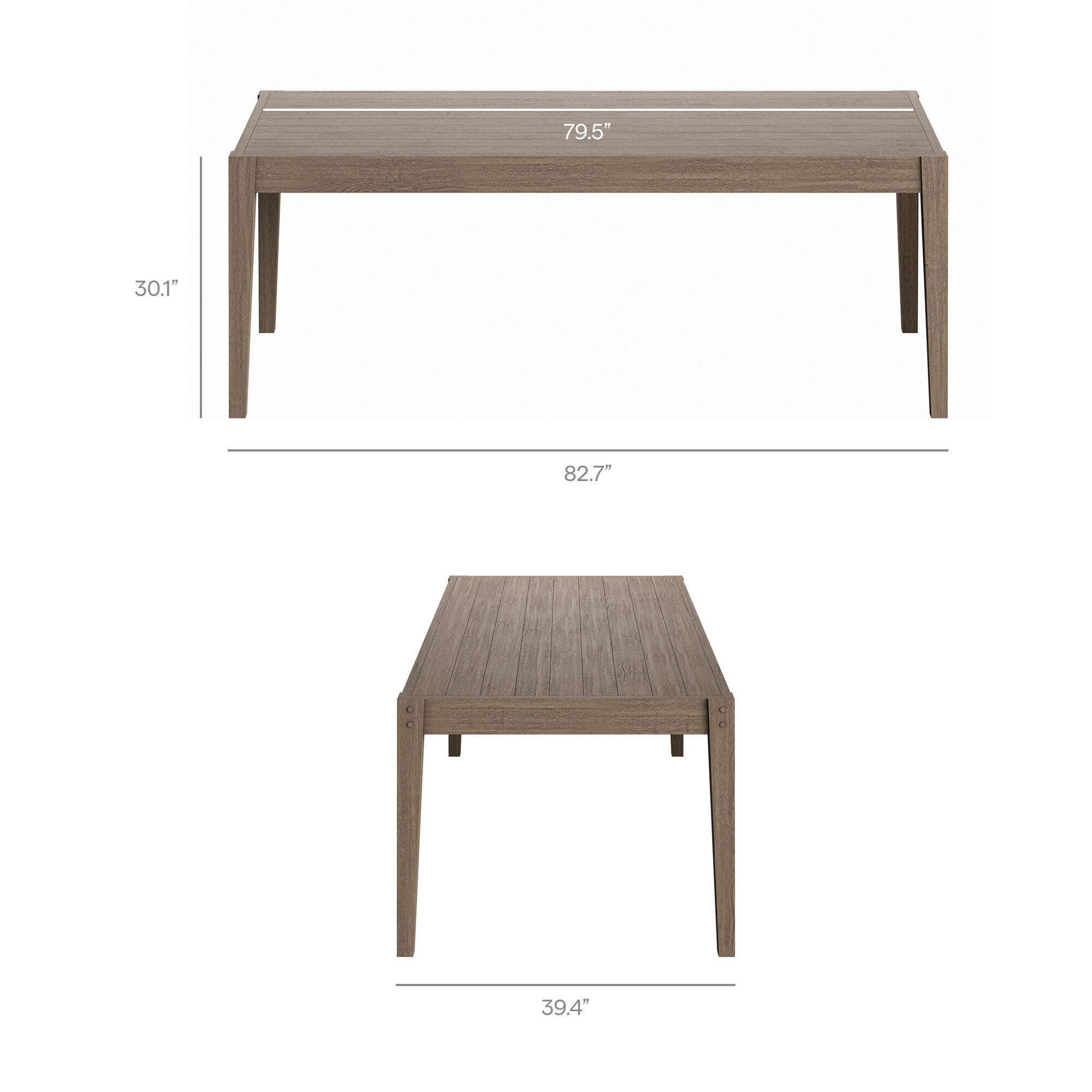 Modway Northlake Outdoor Dining Table and 8 Chairs, Flint Gray, large